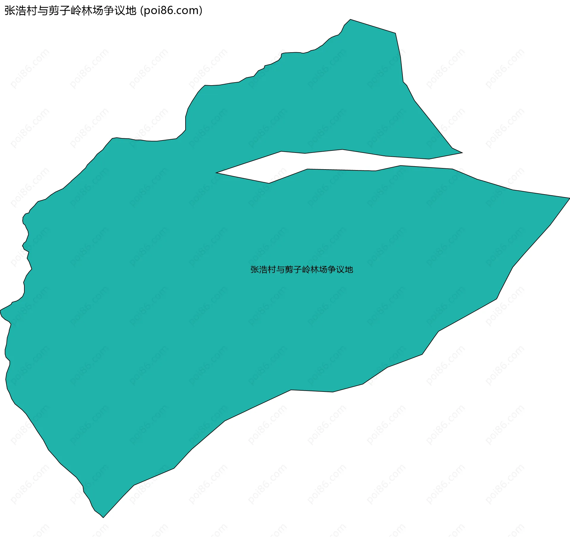 张浩村与剪子岭林场争议地边界地图