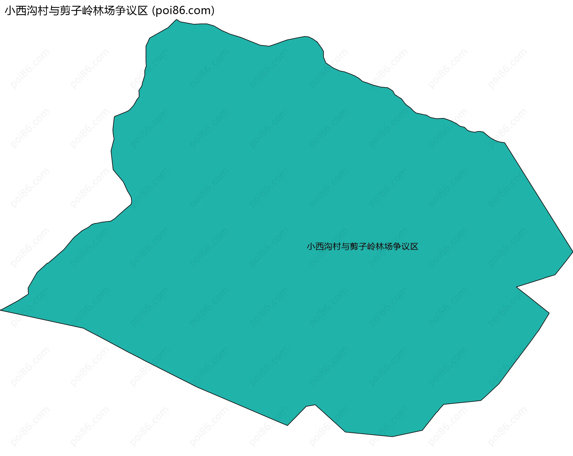 小西沟村与剪子岭林场争议区边界地图