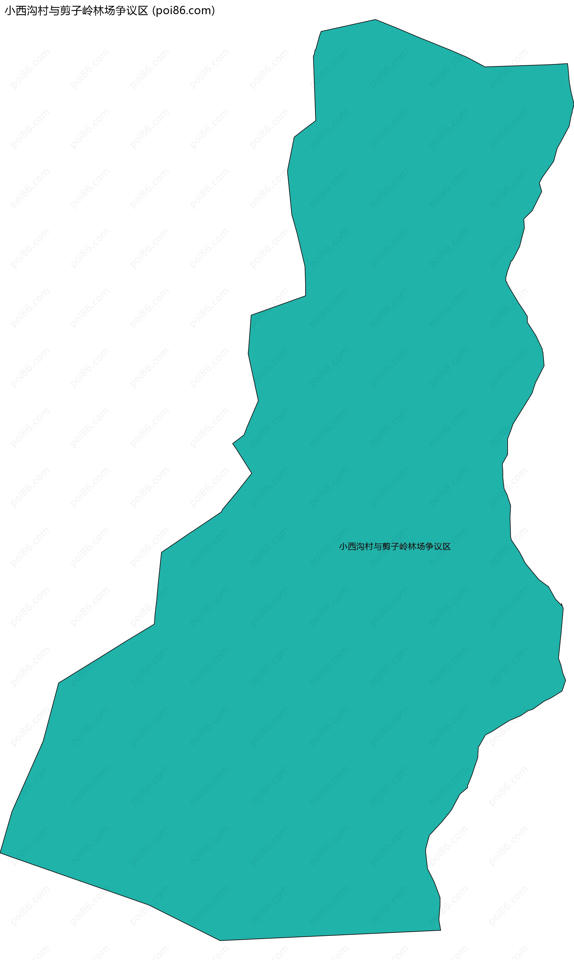 小西沟村与剪子岭林场争议区边界地图