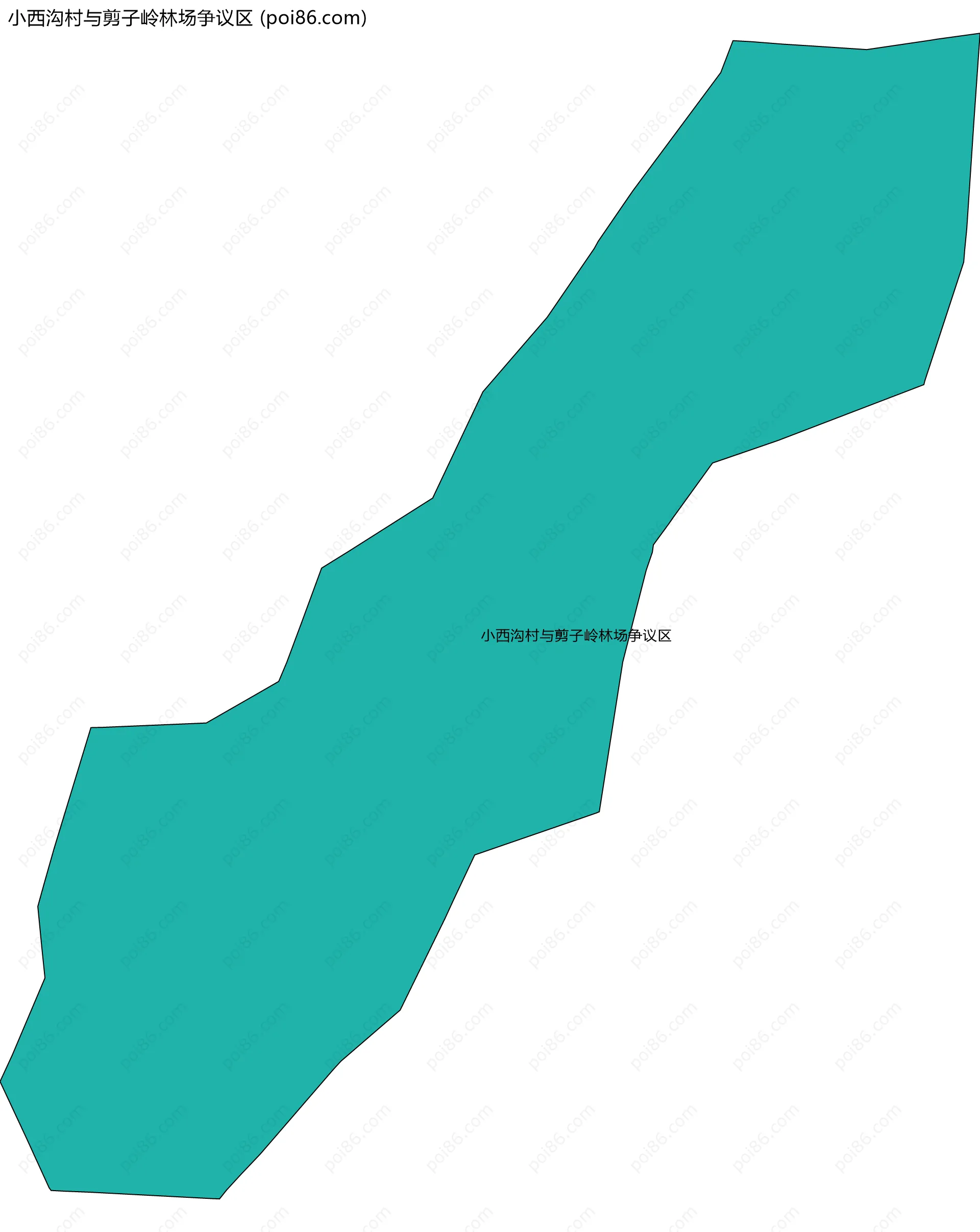 小西沟村与剪子岭林场争议区边界地图