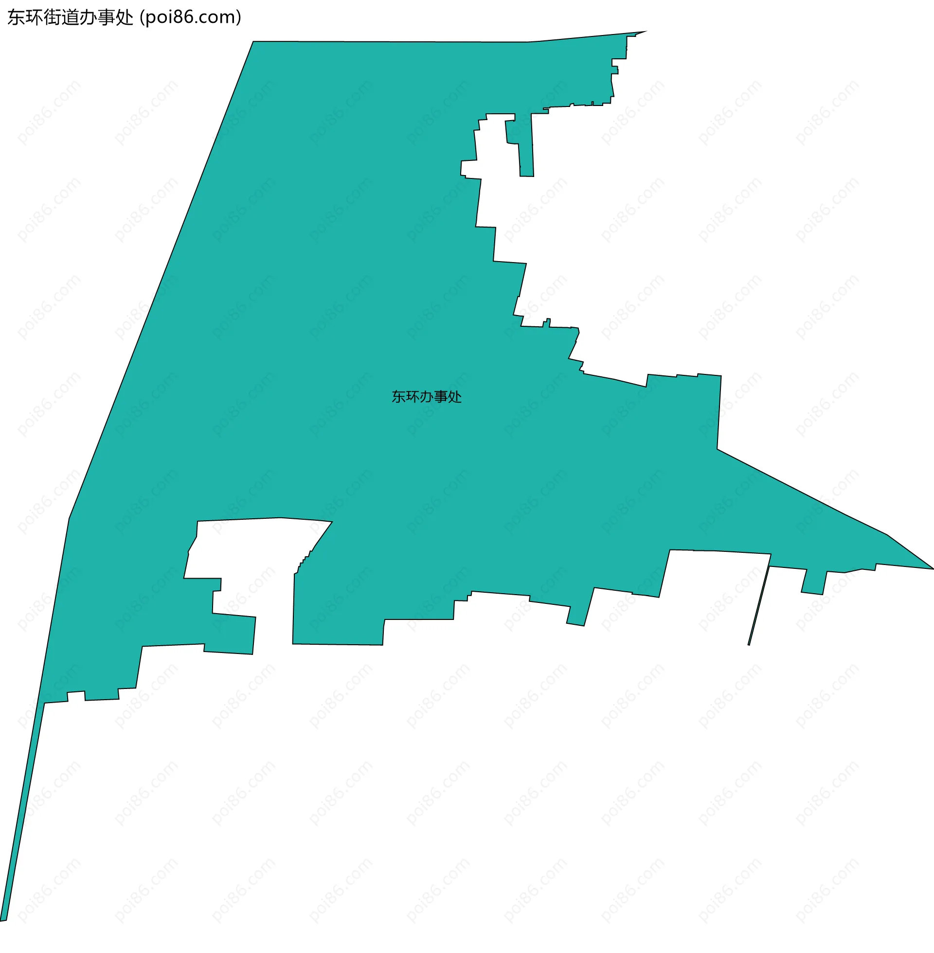 东环街道办事处边界地图(五级行政区划)
