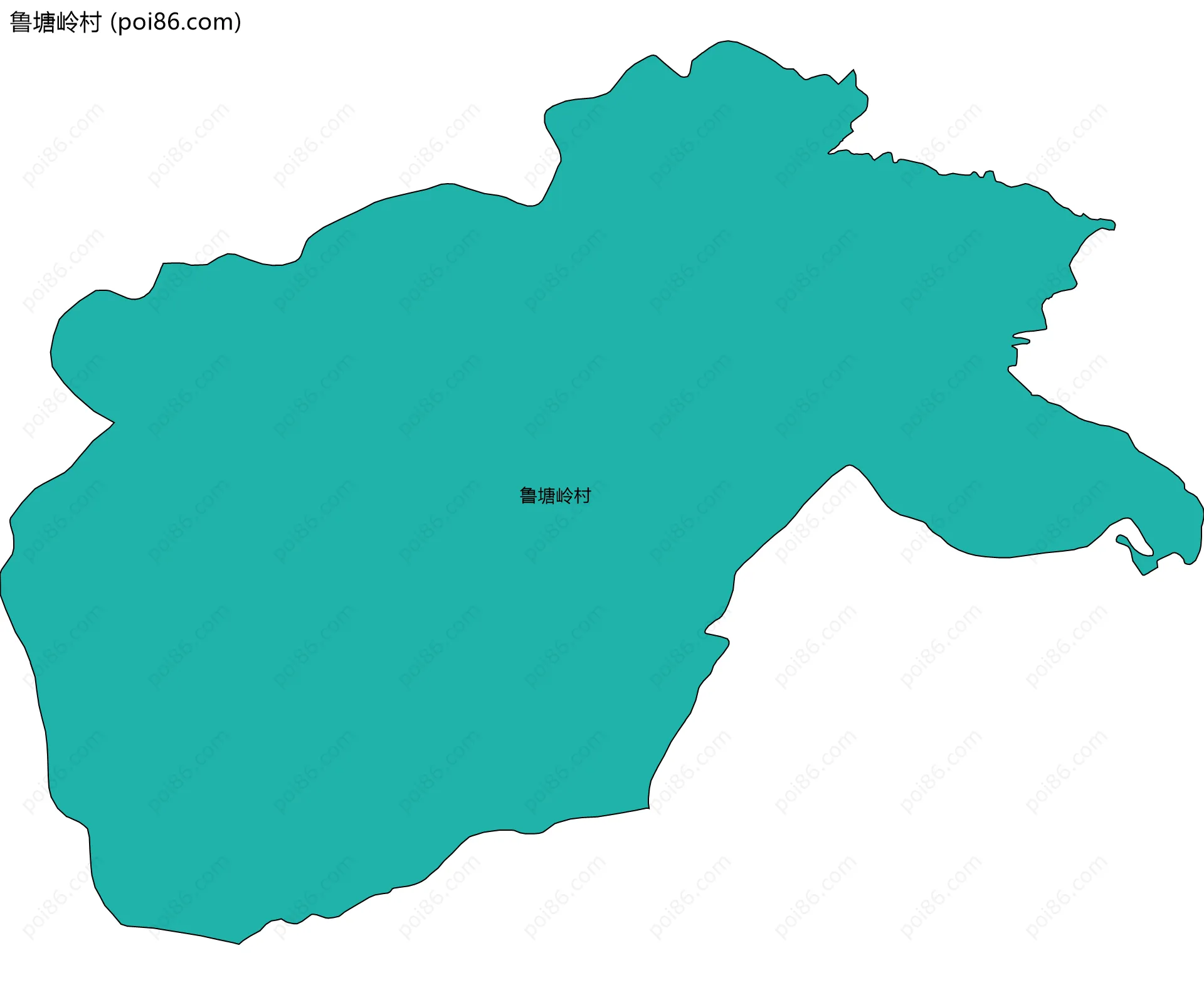 鲁塘岭村边界地图