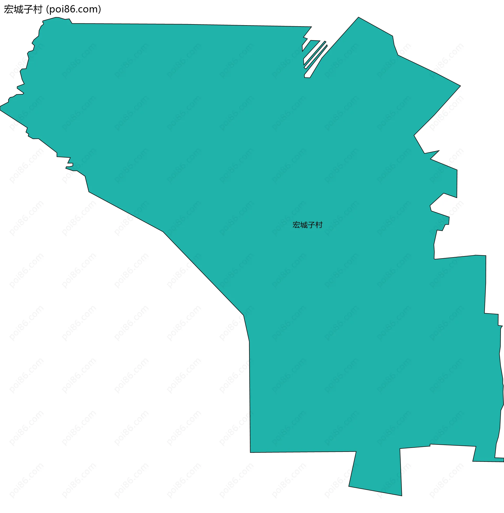 宏城子村边界地图