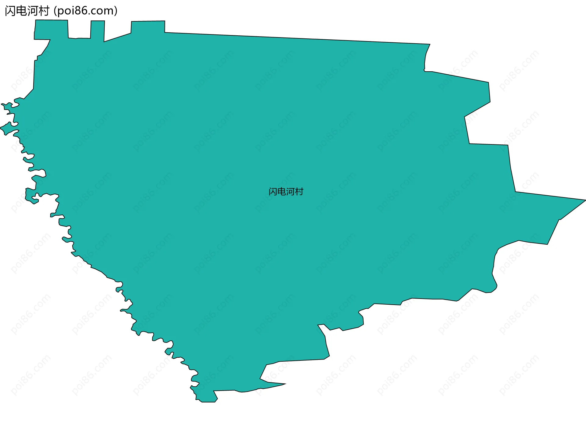闪电河村边界地图
