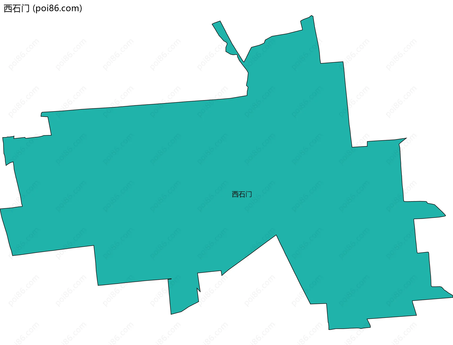 西石门边界地图