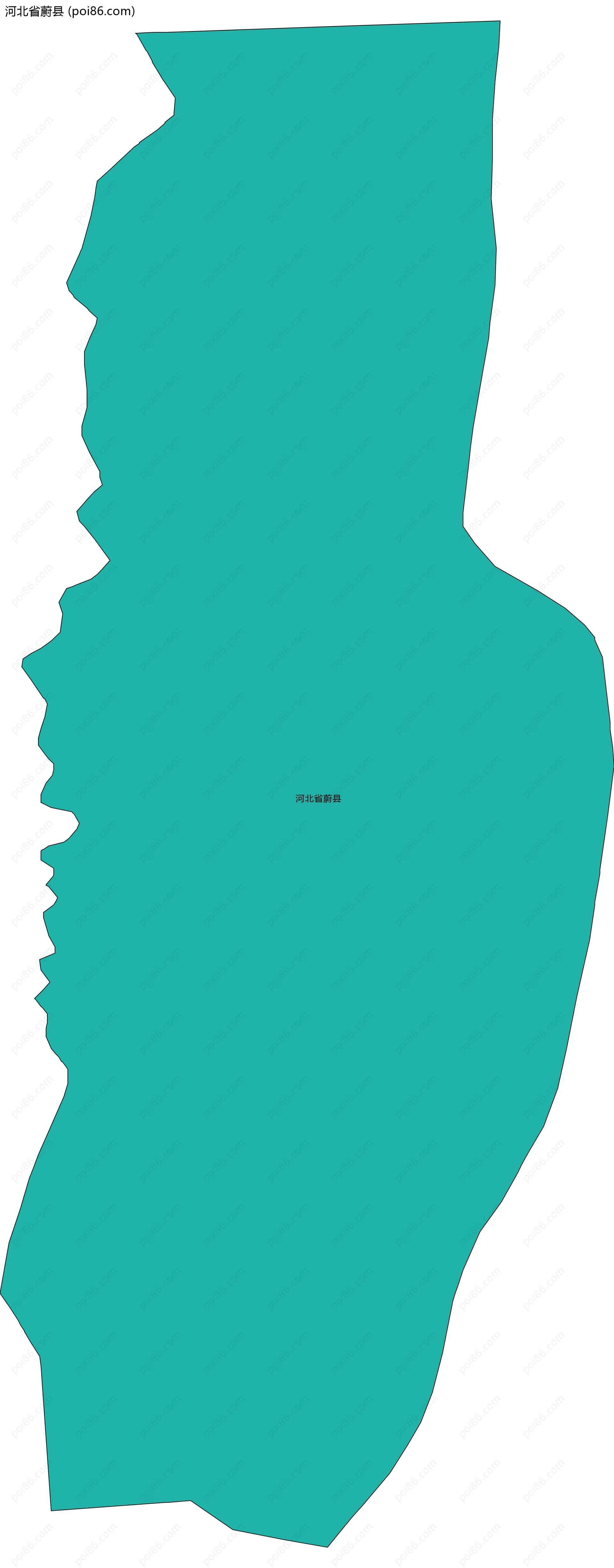 河北省蔚县边界地图