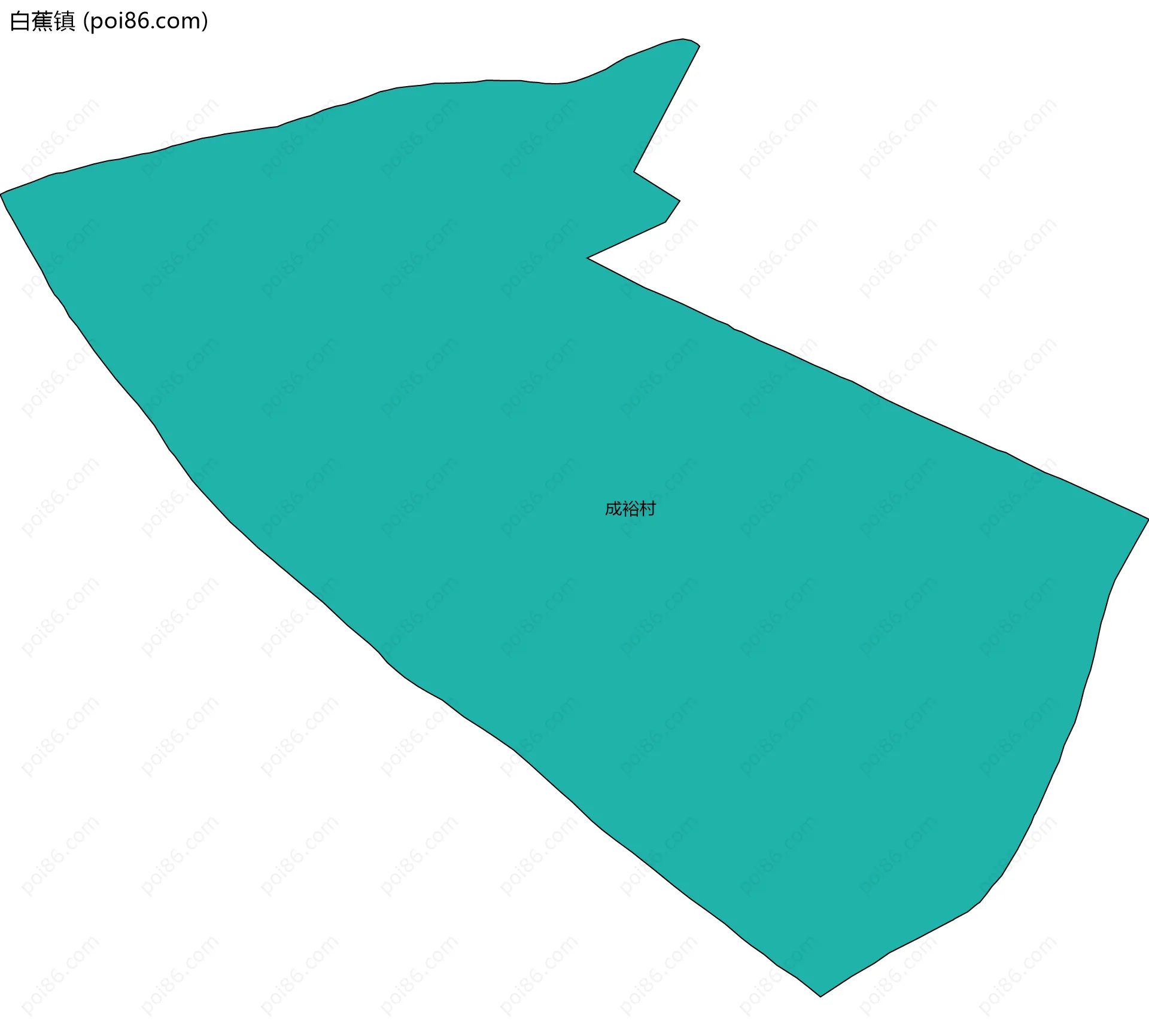 白蕉镇边界地图(五级行政区划)