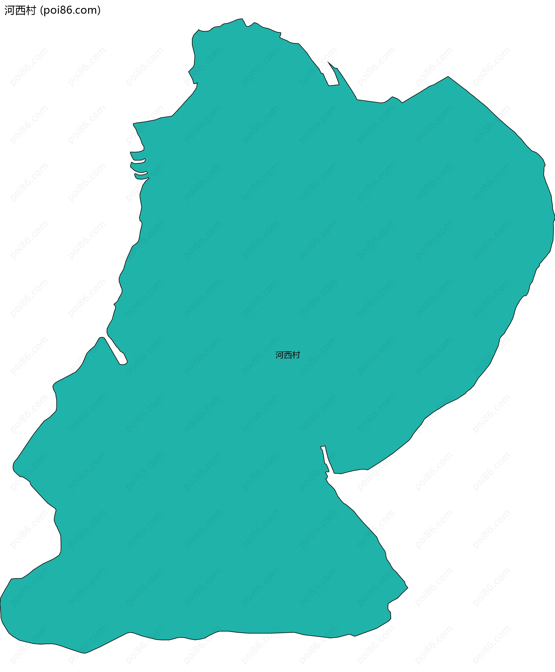 河西村边界地图