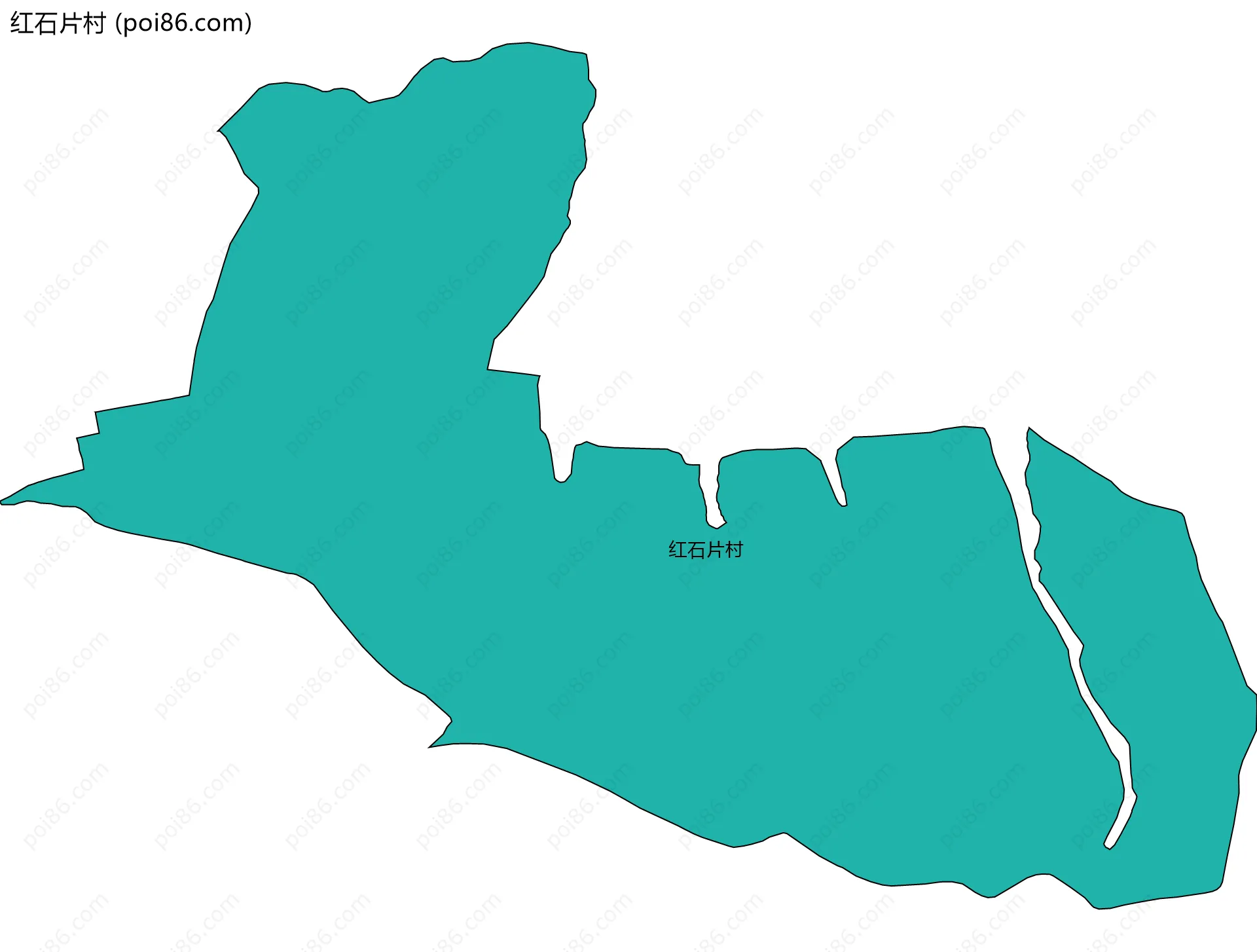 红石片村边界地图