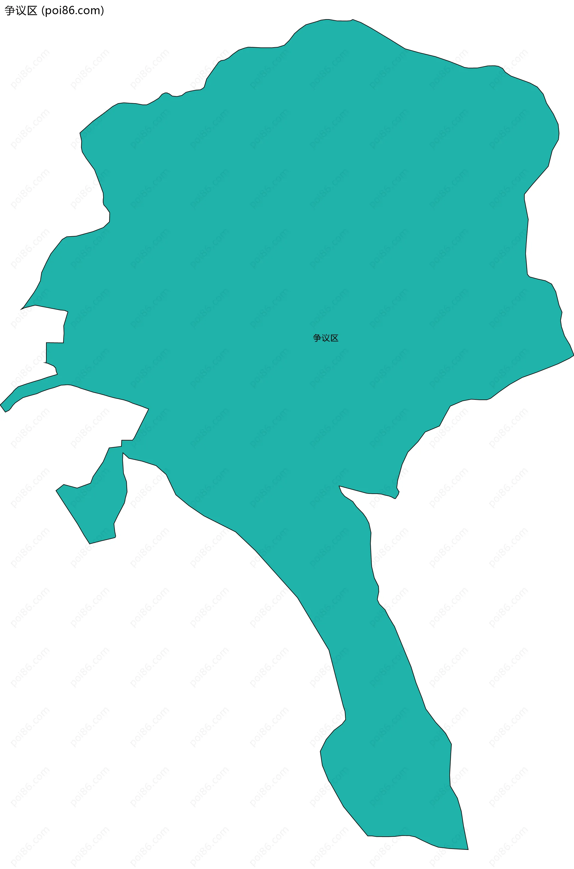 争议区边界地图