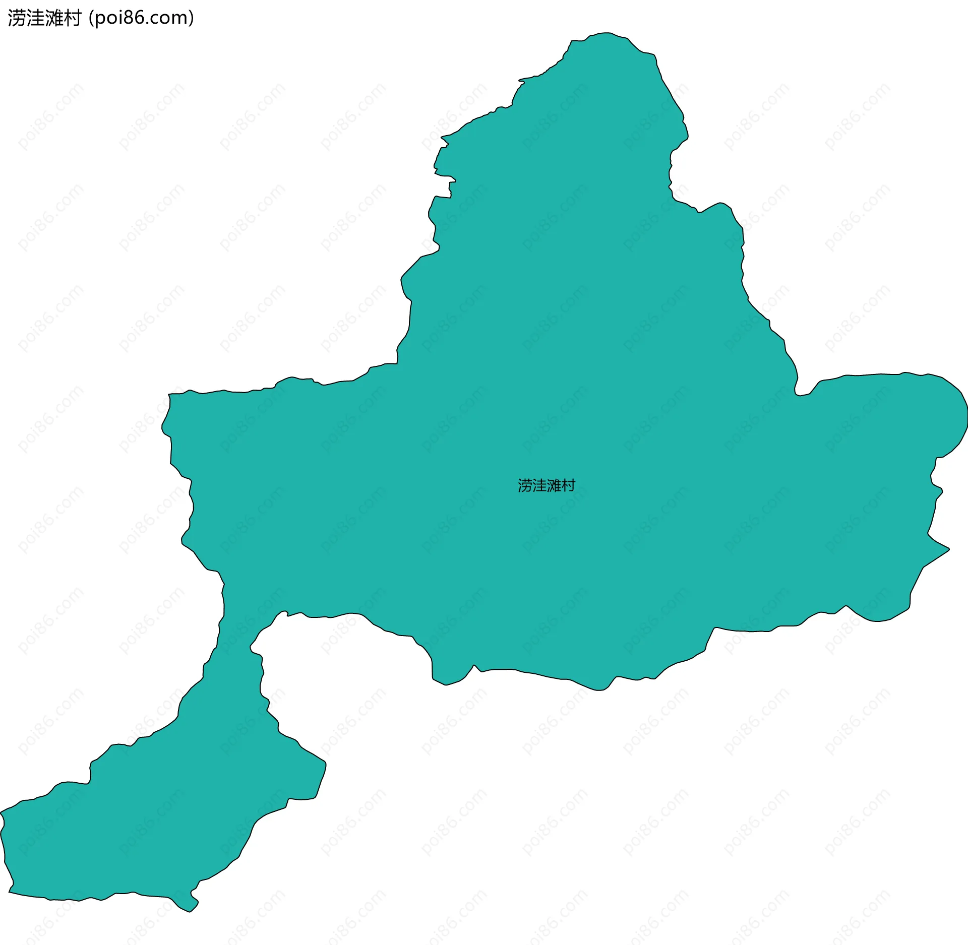 涝洼滩村边界地图