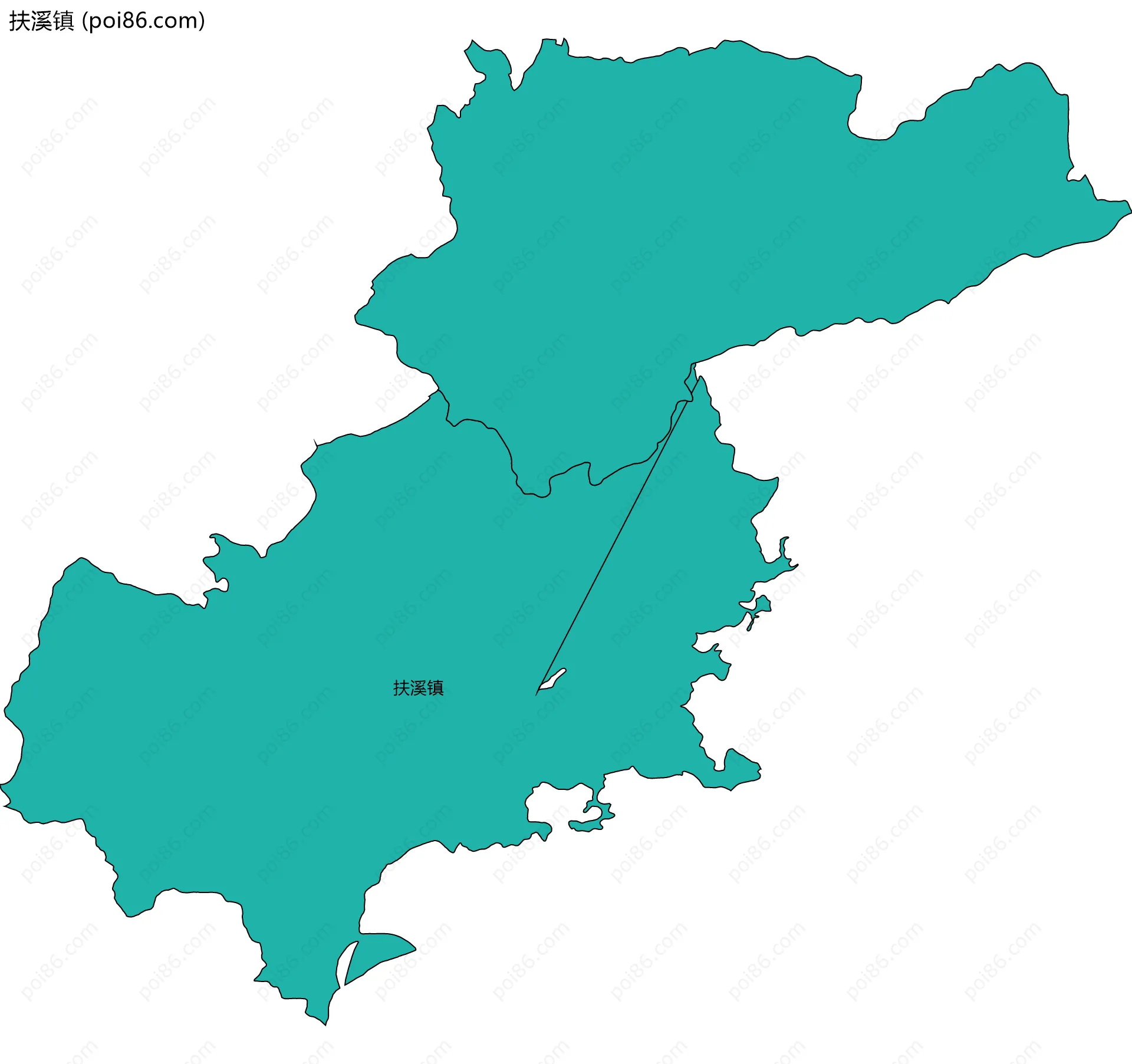 扶溪镇边界地图(五级行政区划)