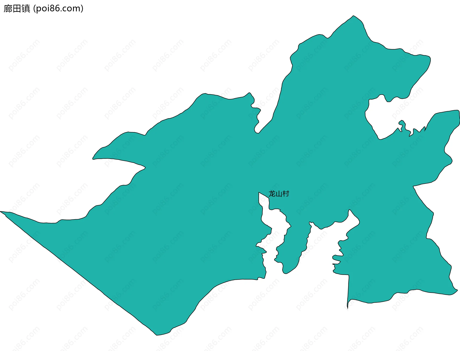 廊田镇边界地图(五级行政区划)