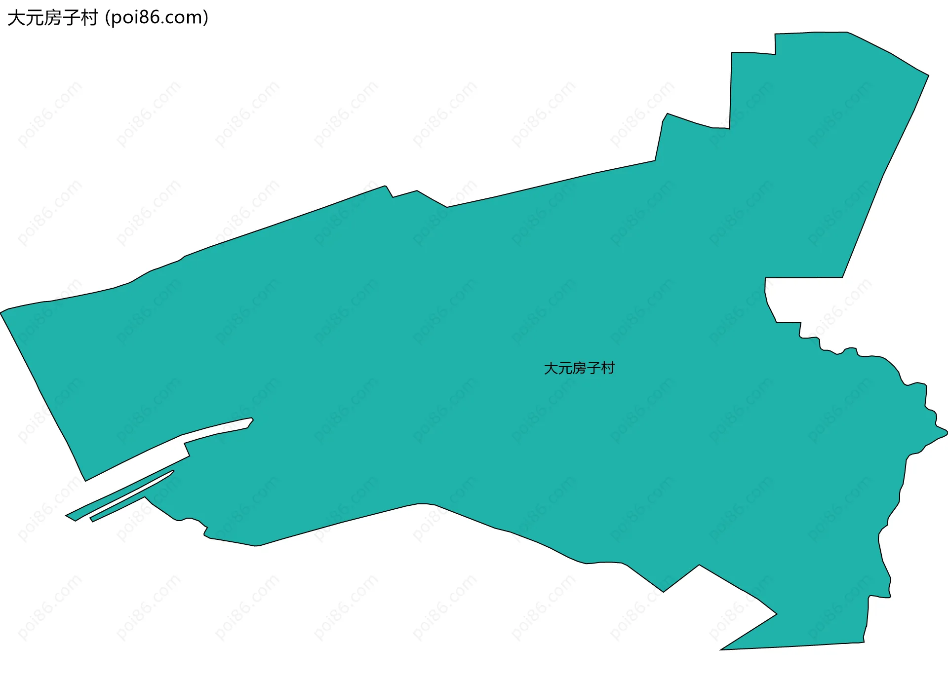 大元房子村边界地图