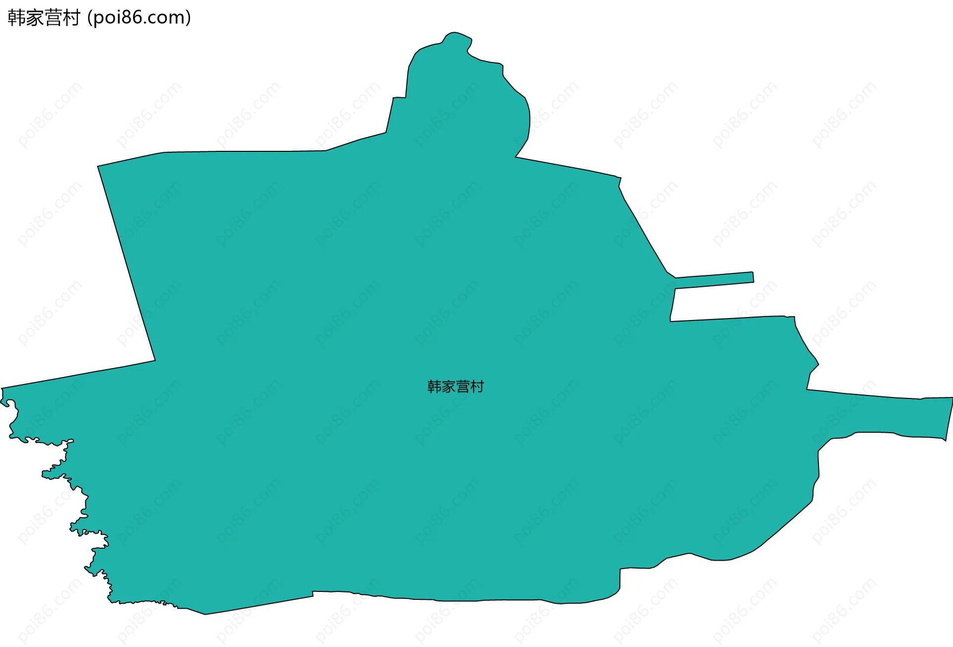 韩家营村边界地图