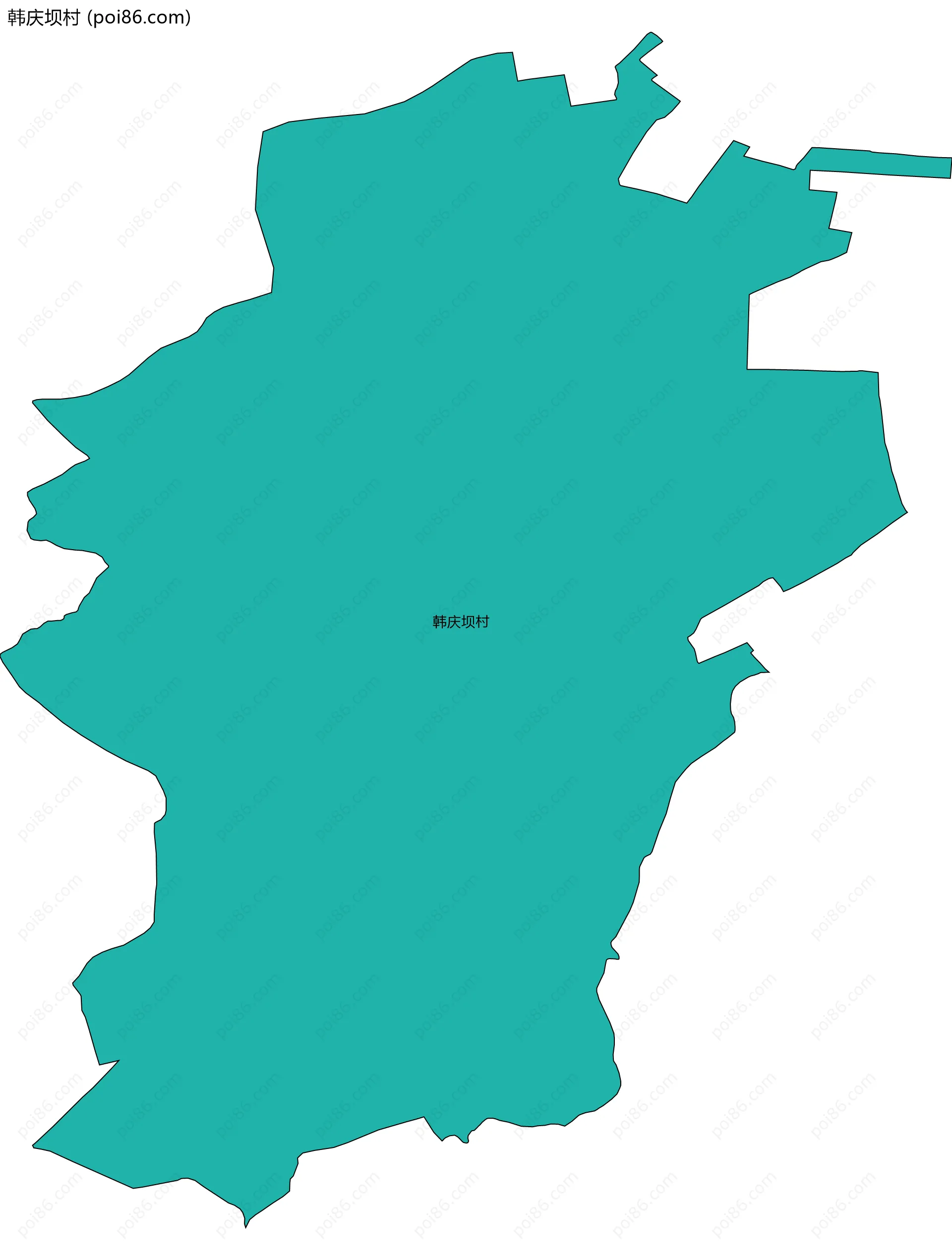 韩庆坝村边界地图