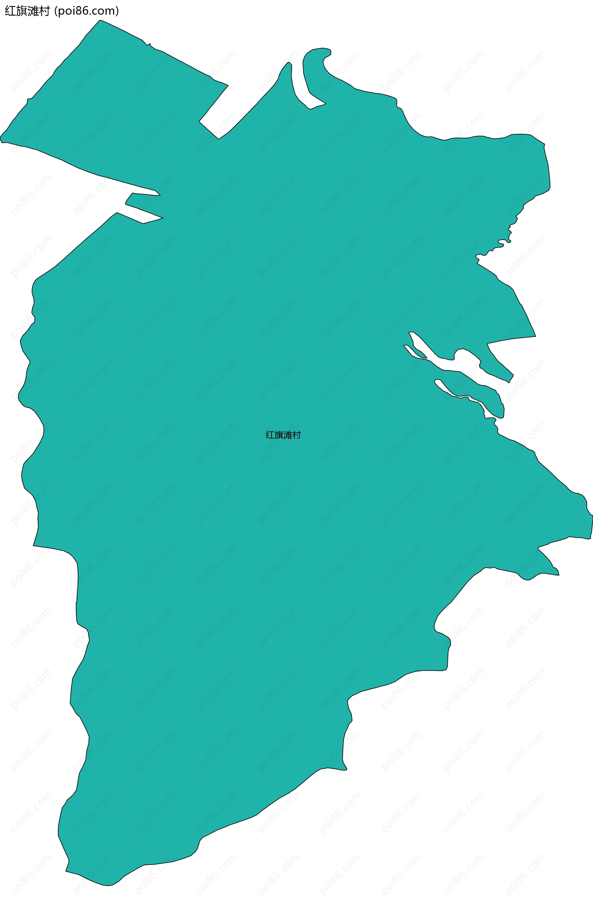 红旗滩村边界地图