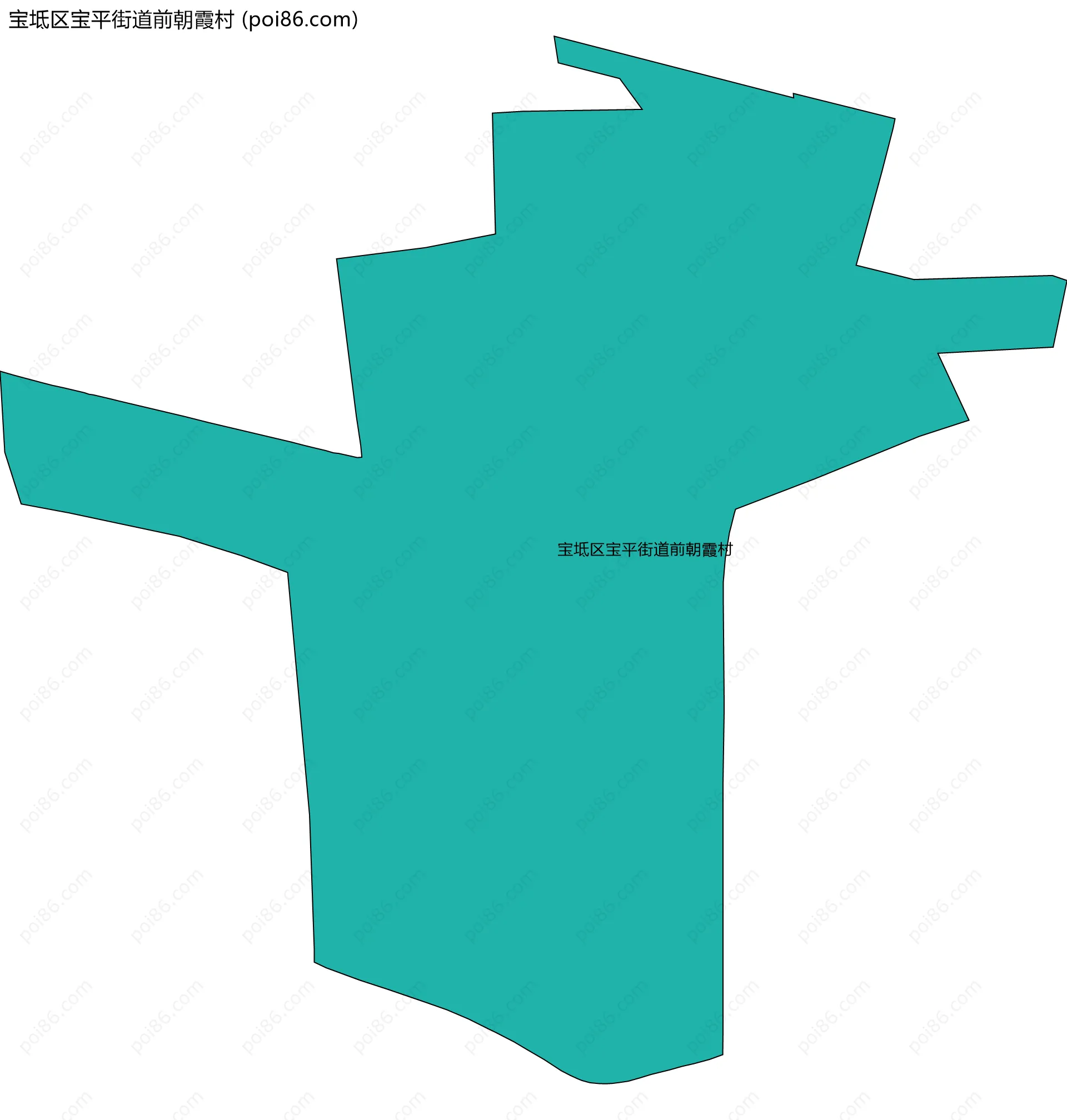 宝坻区宝平街道前朝霞村边界地图