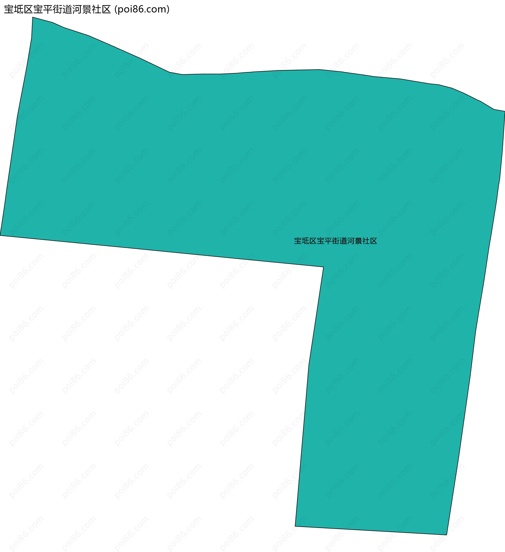 宝坻区宝平街道河景社区边界地图