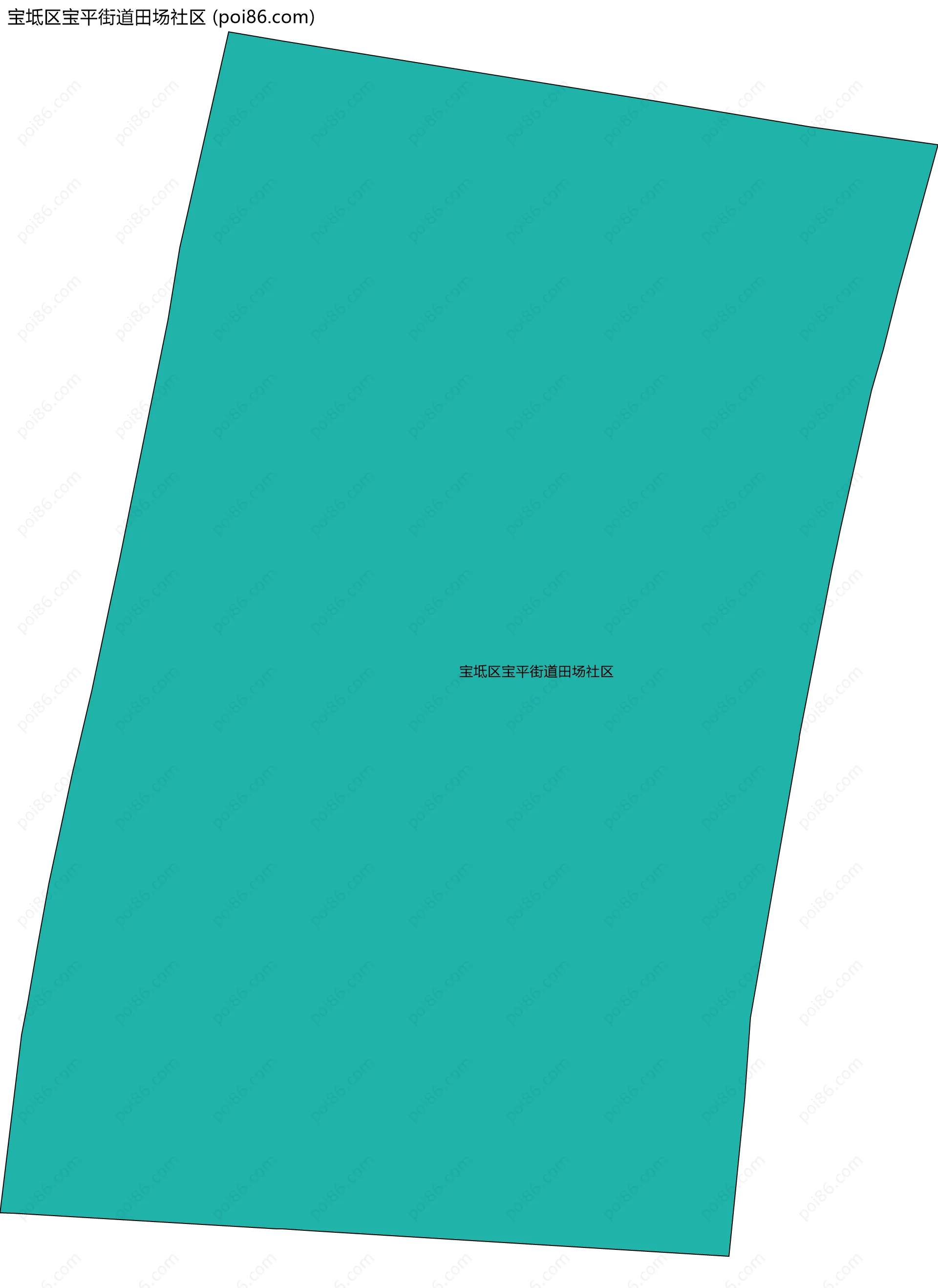 宝坻区宝平街道田场社区边界地图