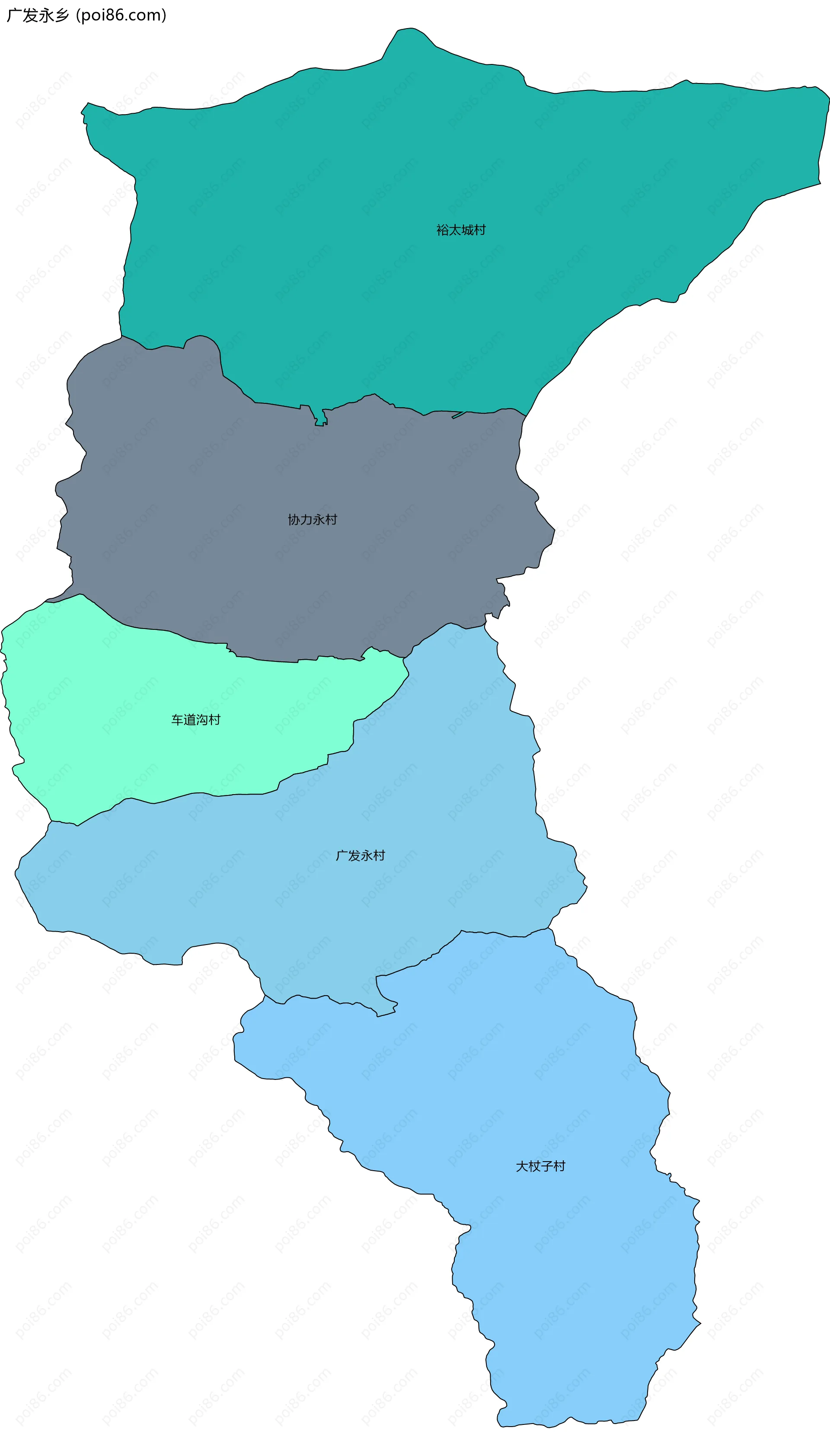 广发永乡边界地图(五级行政区划)