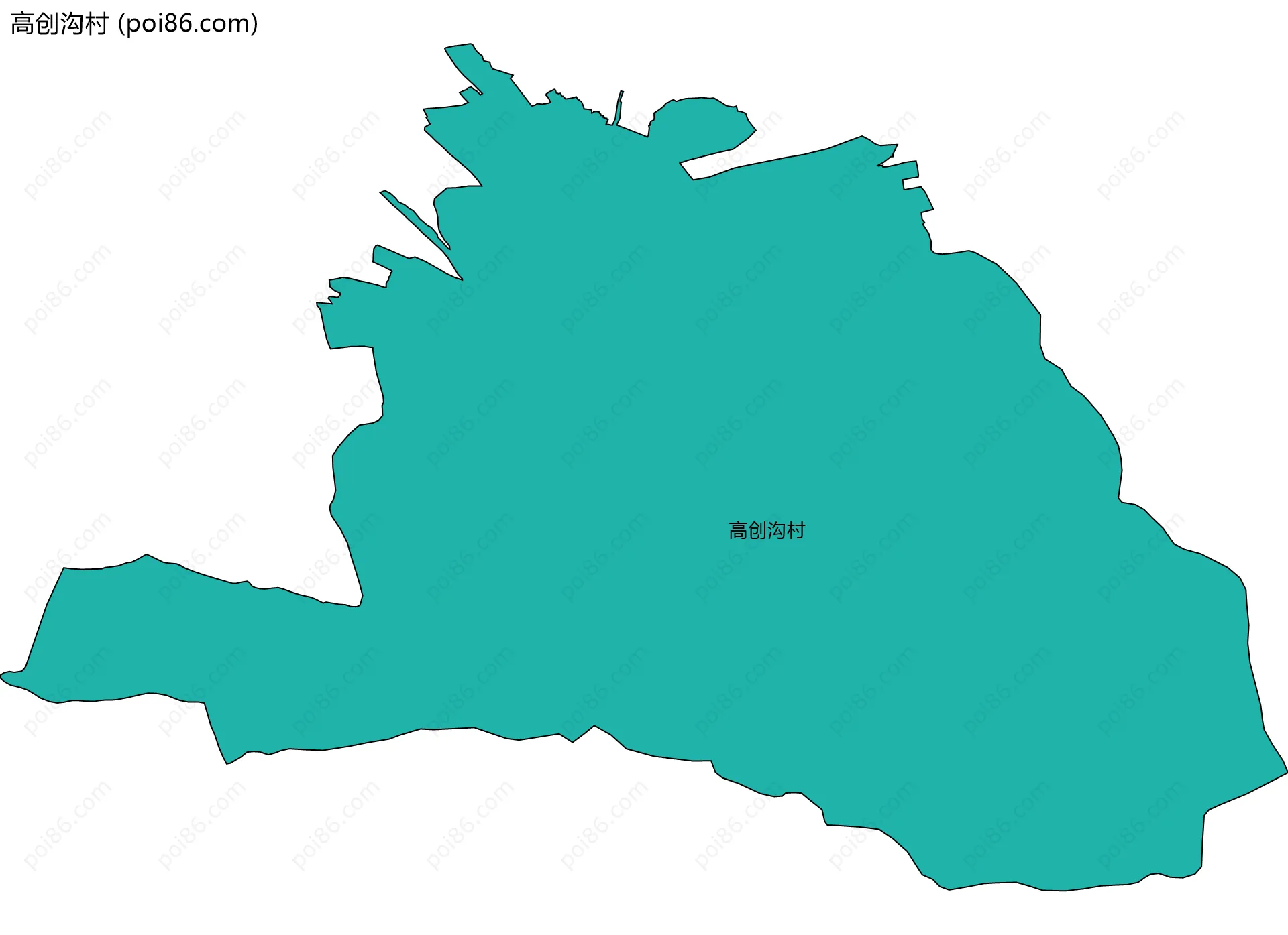 高创沟村边界地图