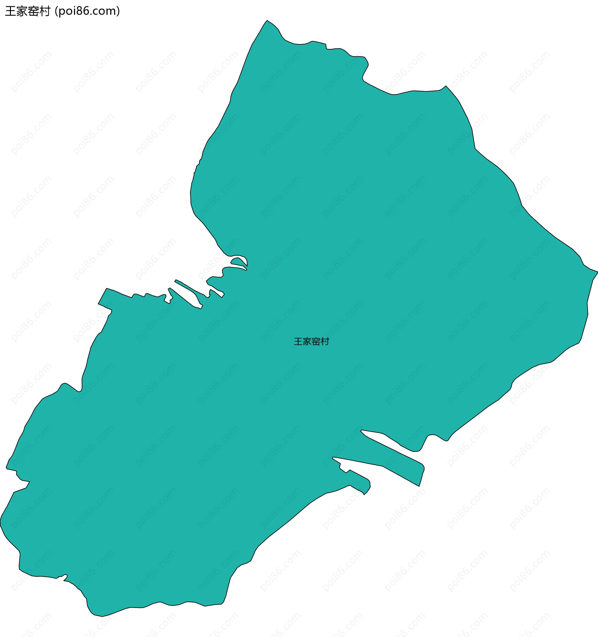 王家窑村边界地图