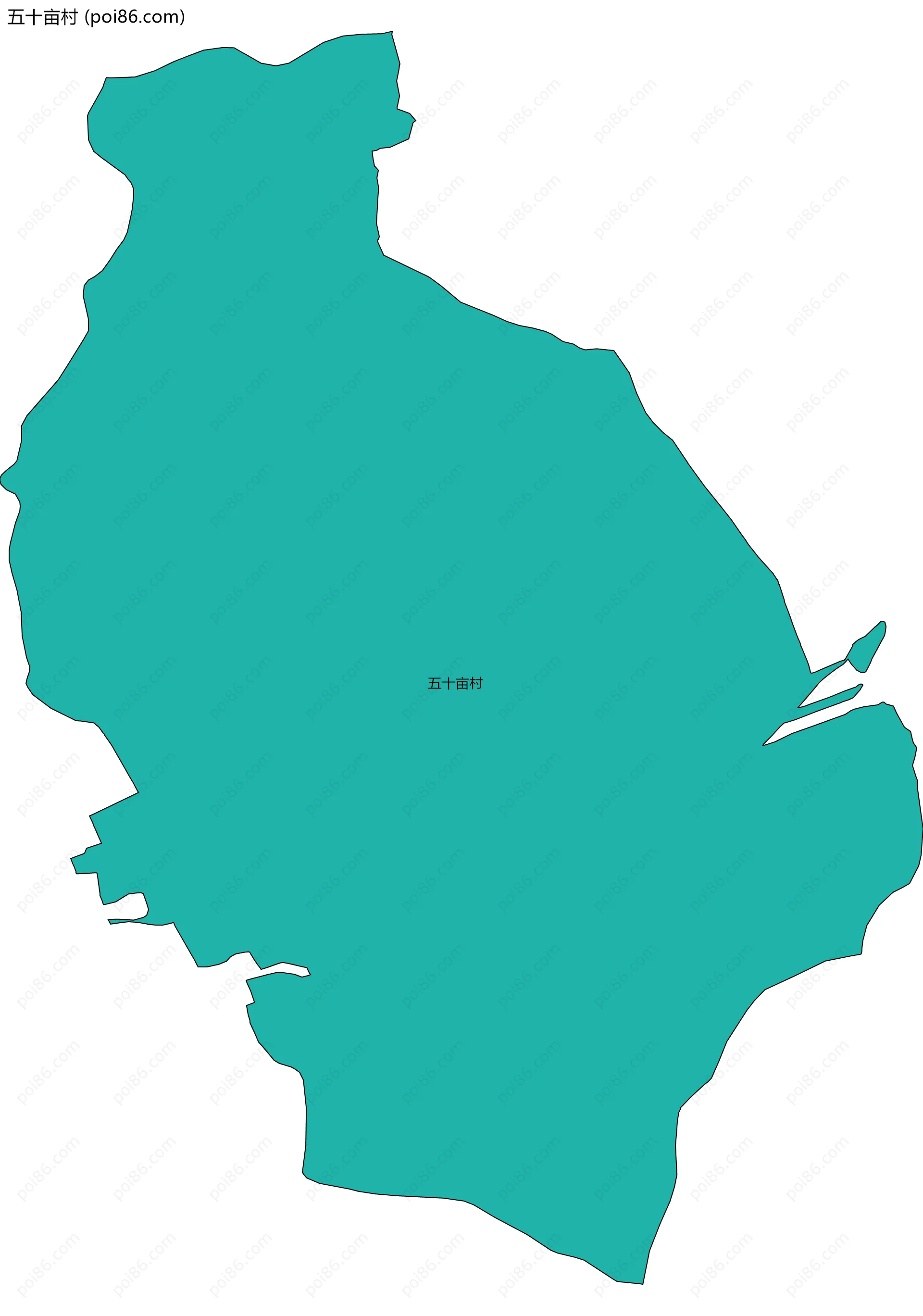 五十亩村边界地图