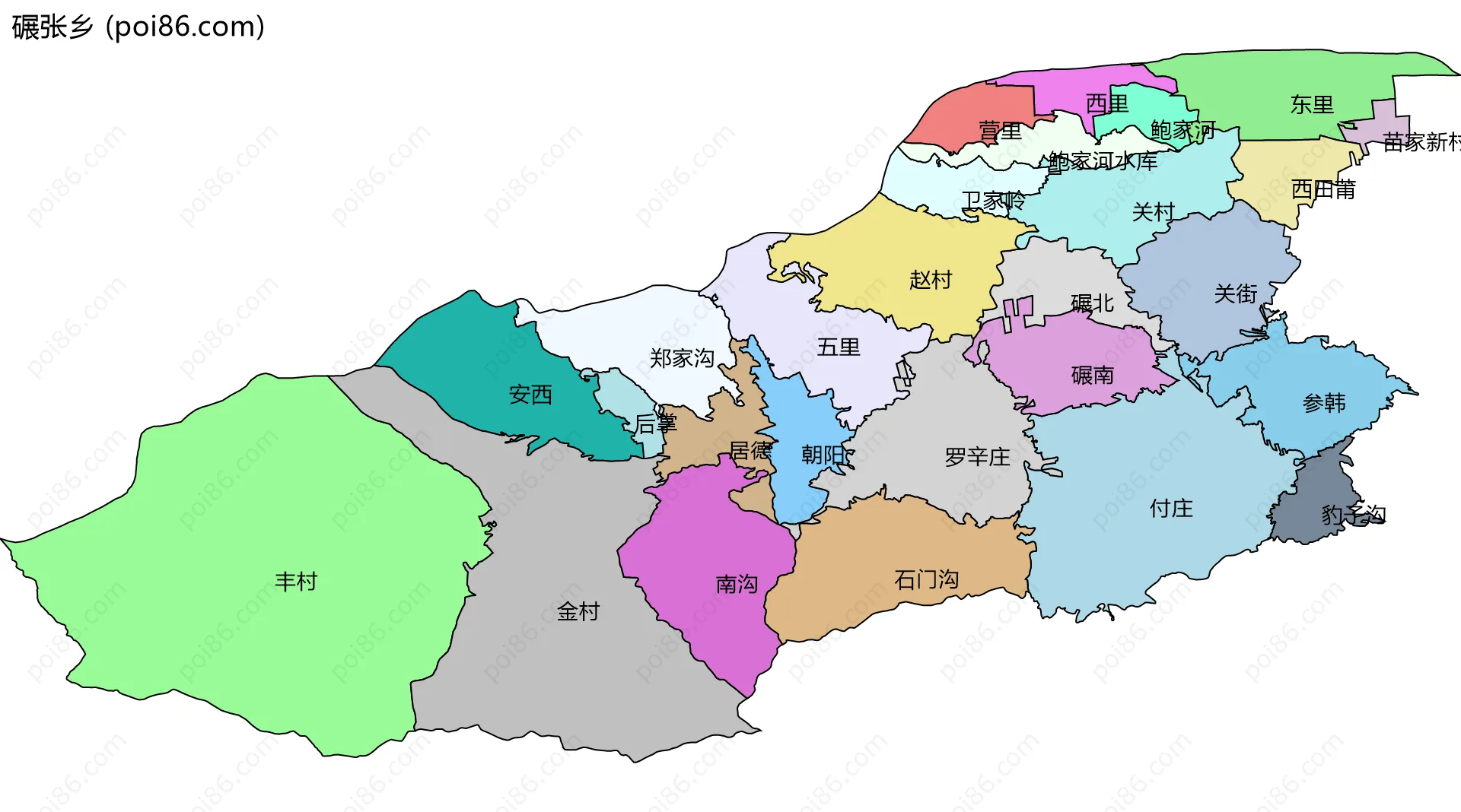 碾张乡边界地图(五级行政区划)