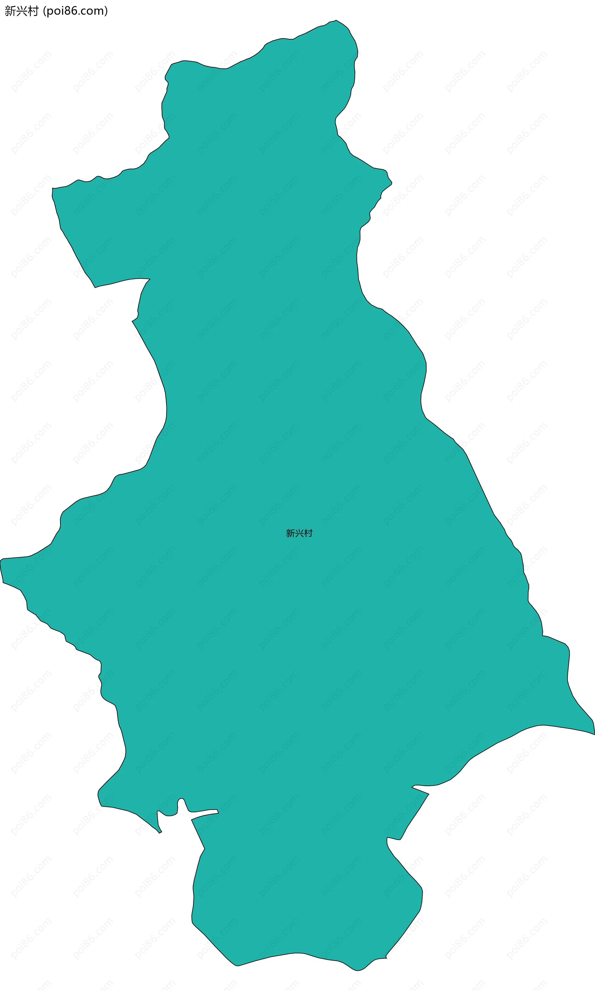 新兴村边界地图