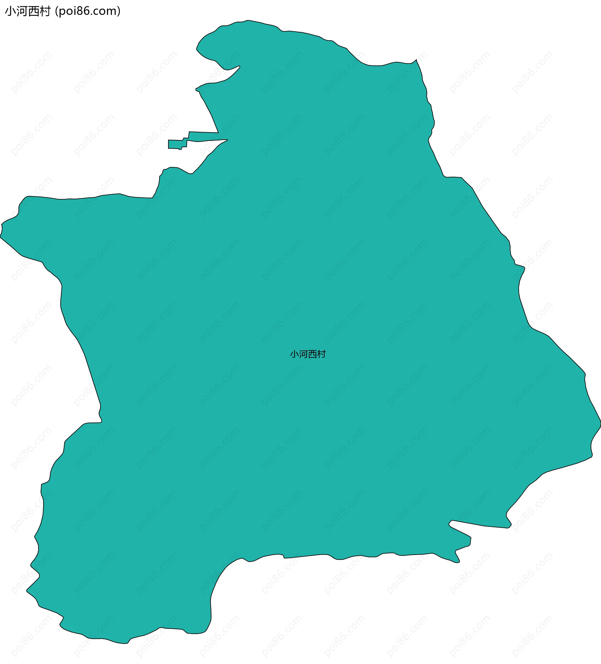 小河西村边界地图