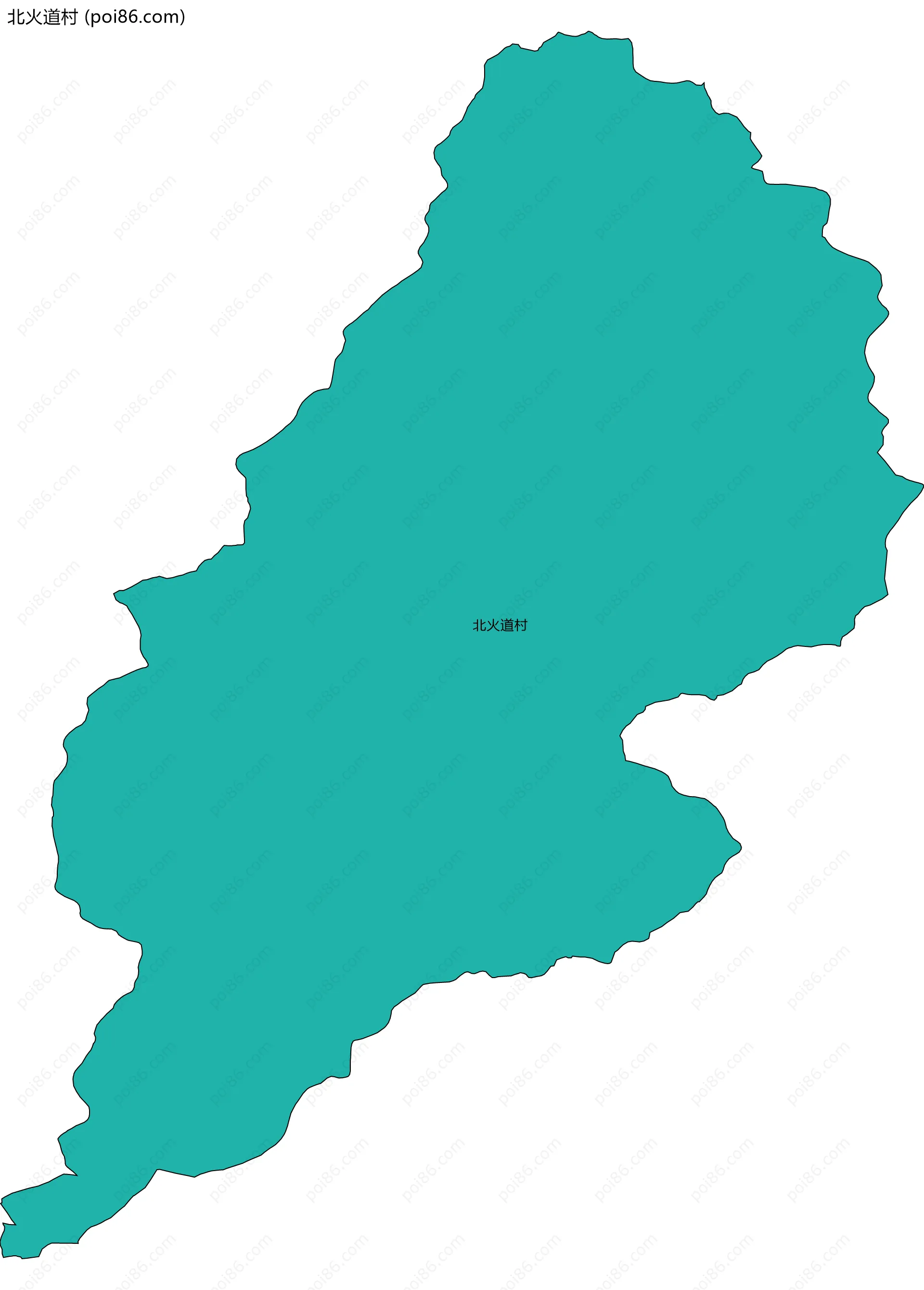 北火道村边界地图