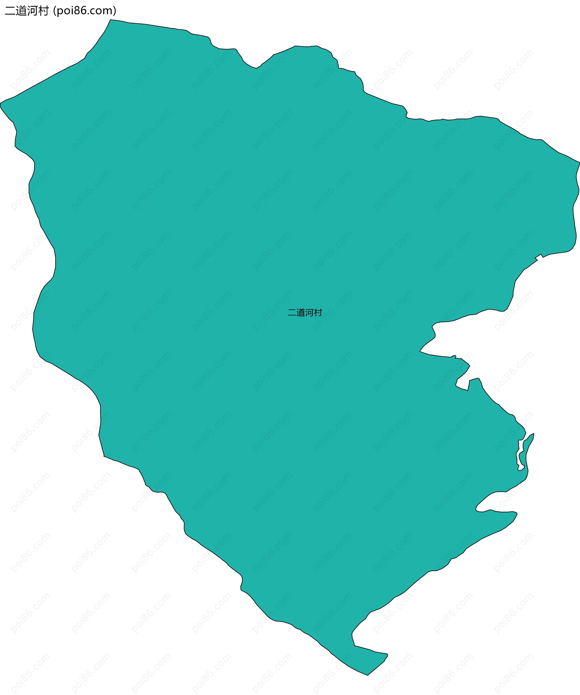 二道河村边界地图