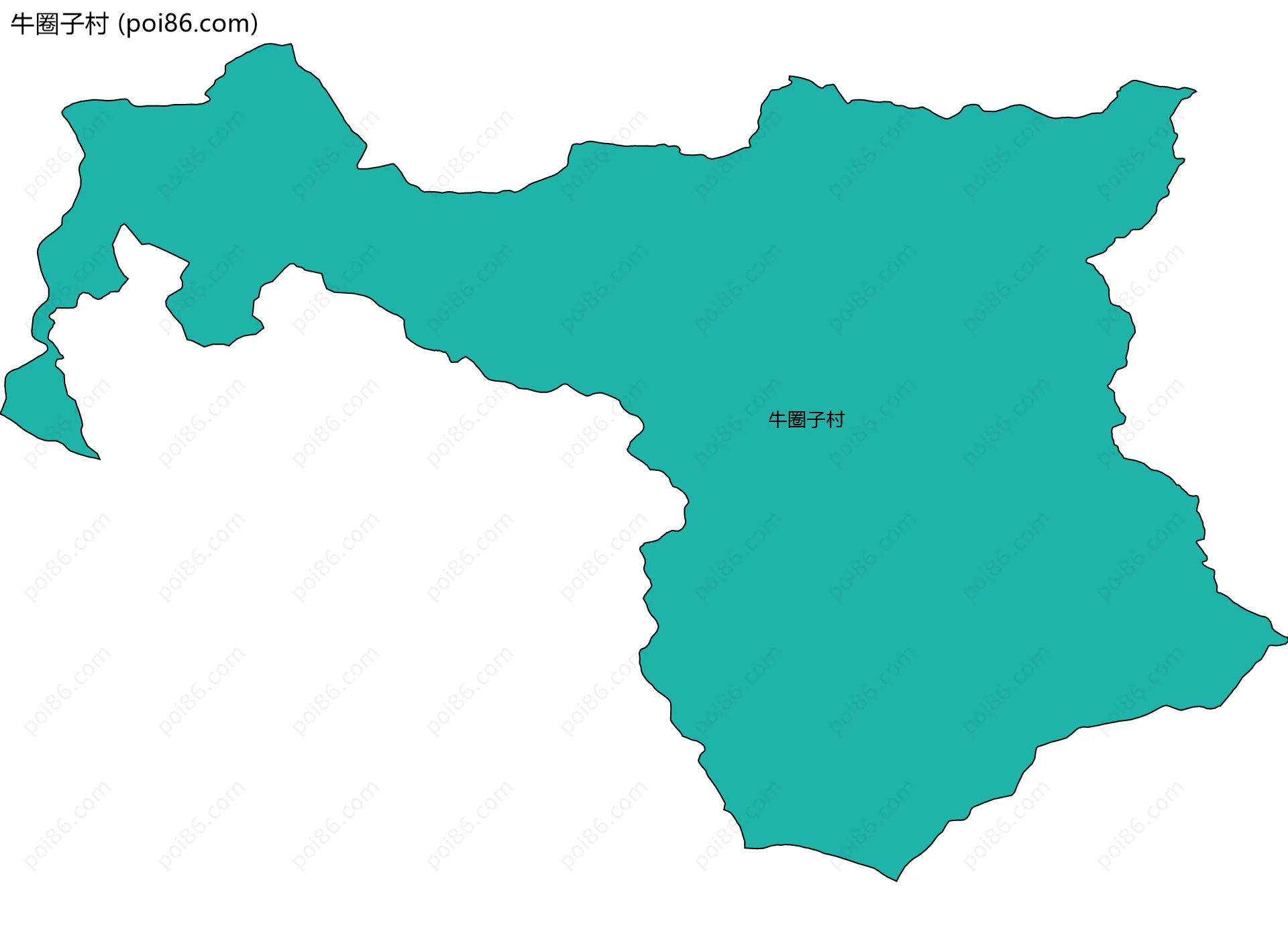 牛圈子村边界地图