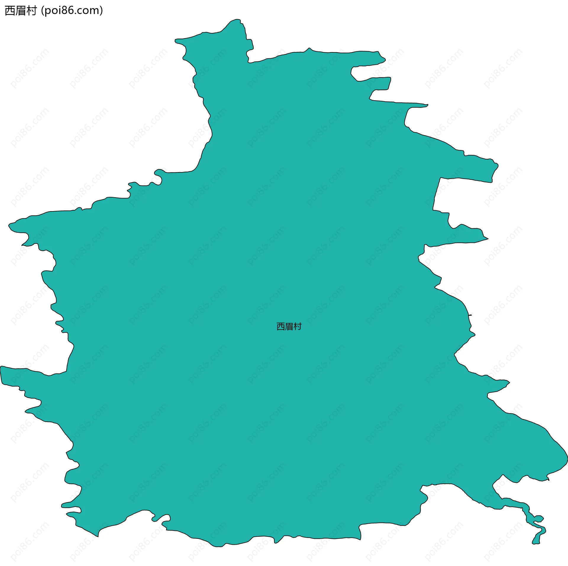 西眉村边界地图