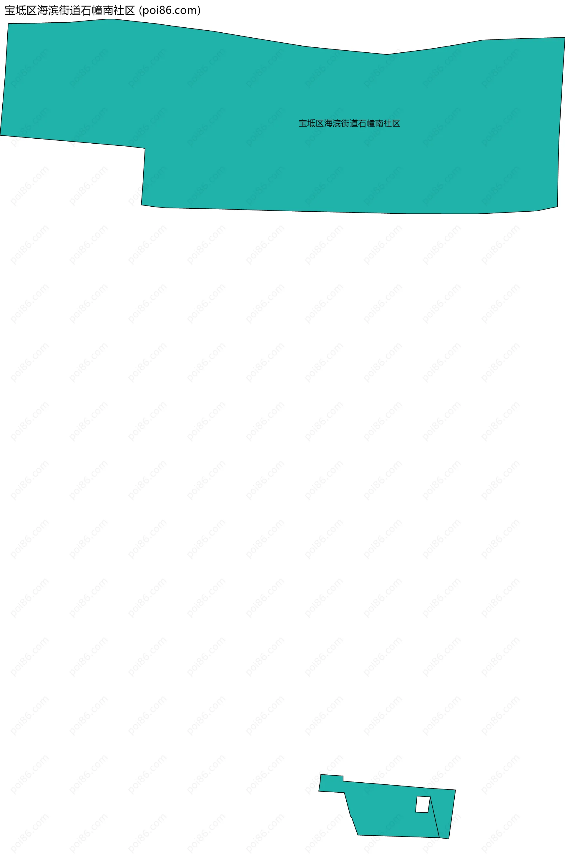宝坻区海滨街道石幢南社区边界地图