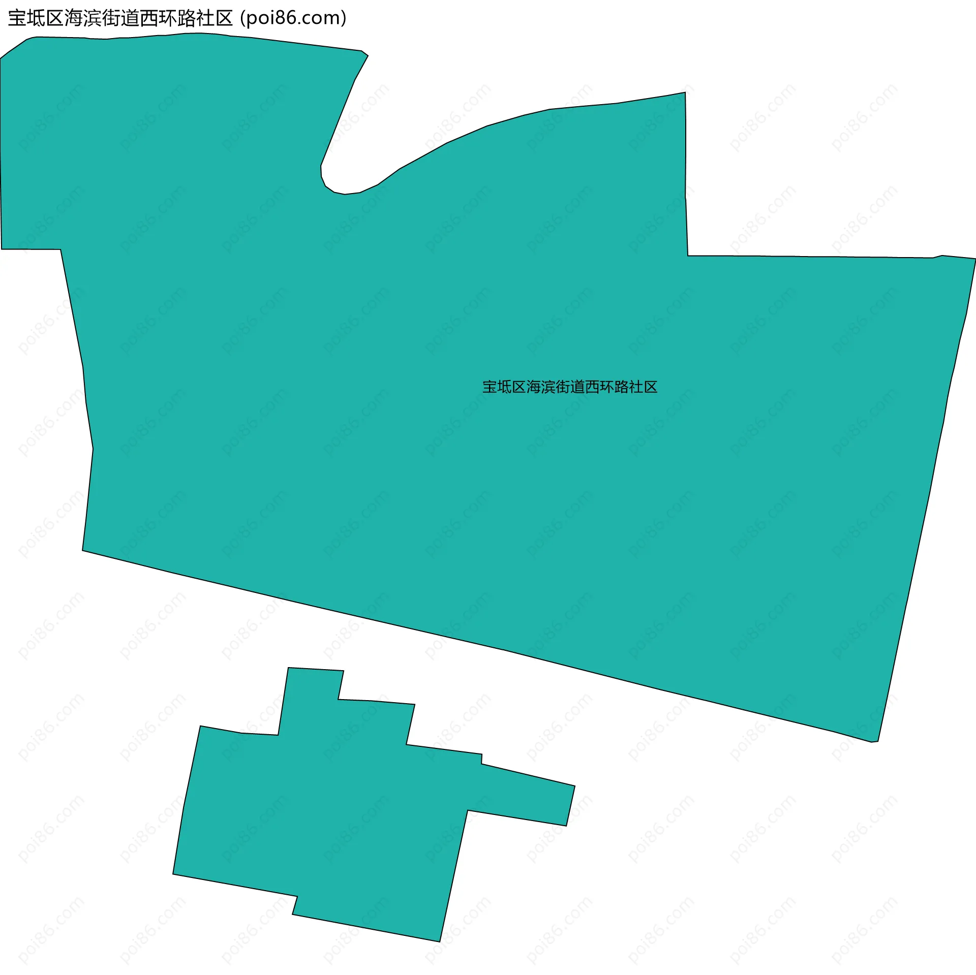宝坻区海滨街道西环路社区边界地图