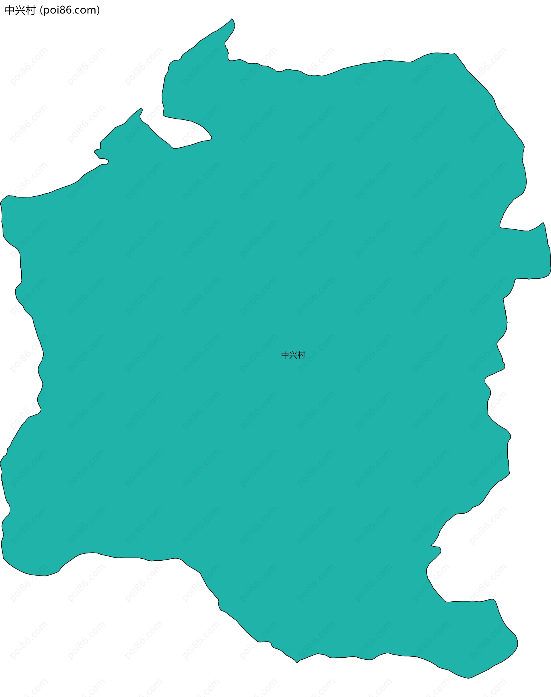 中兴村边界地图