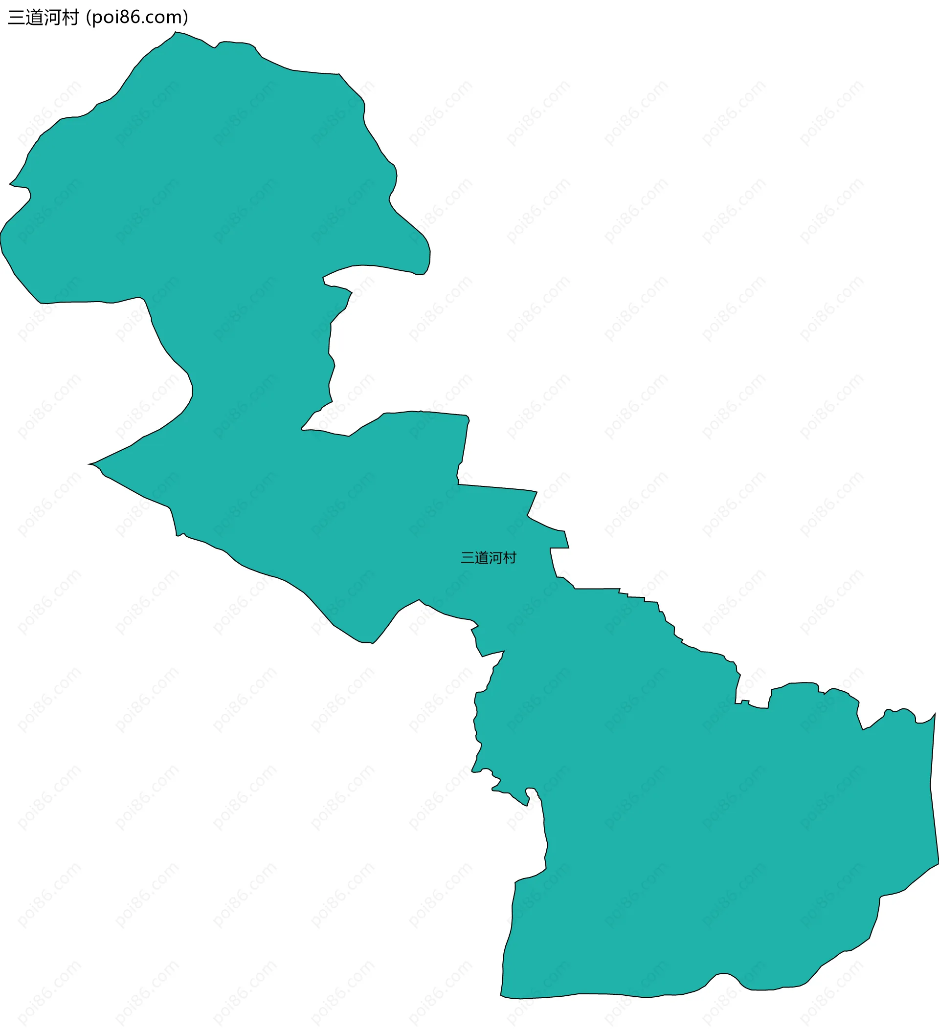 三道河村边界地图