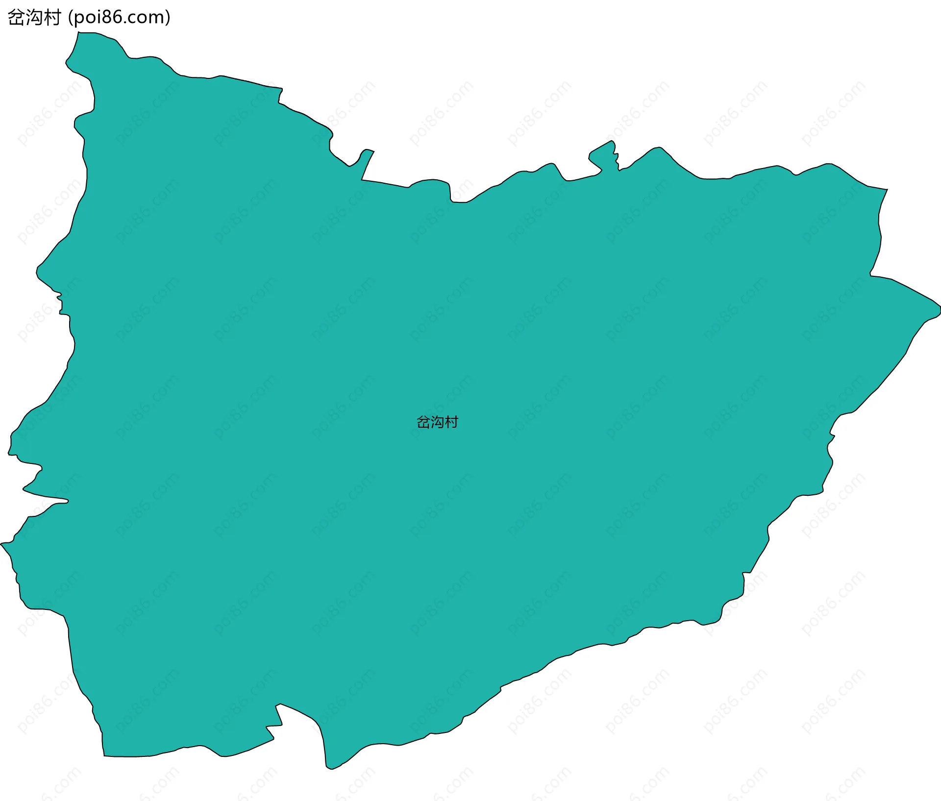 岔沟村边界地图