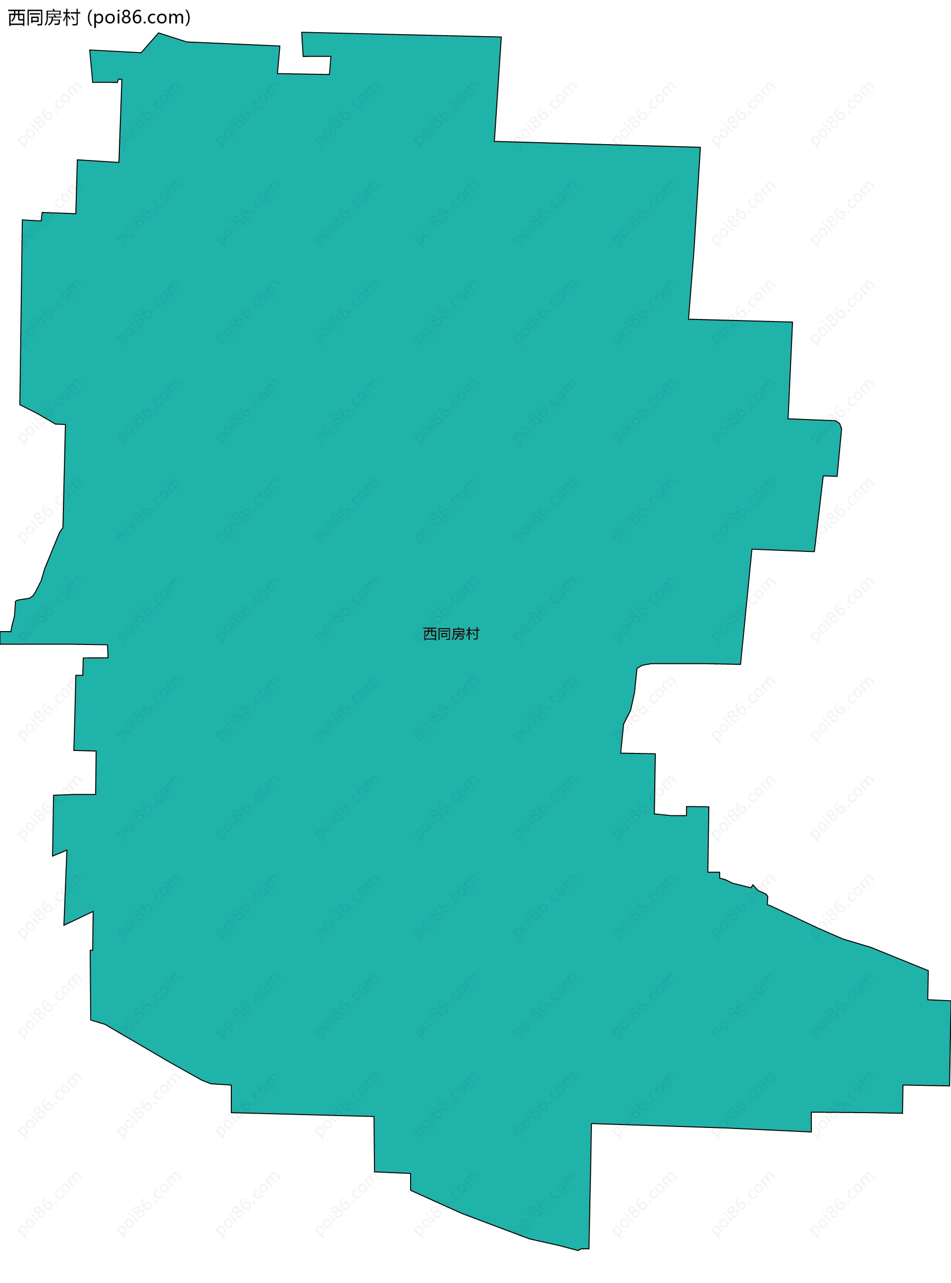 西同房村边界地图