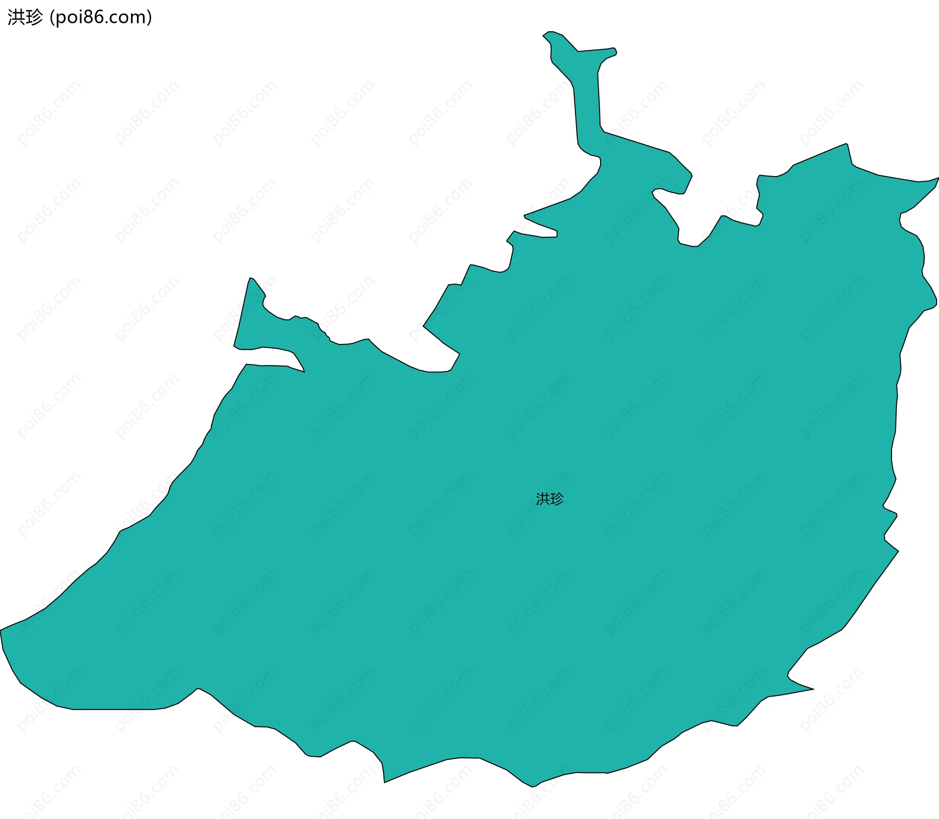 洪珍边界地图