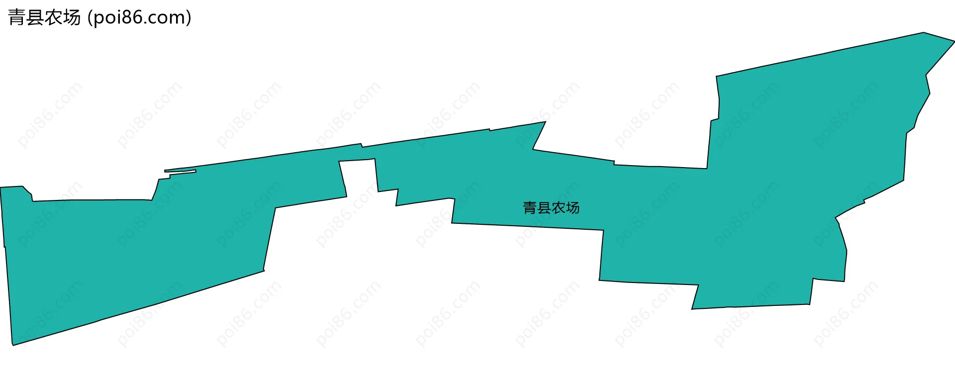 青县农场边界地图(五级行政区划)