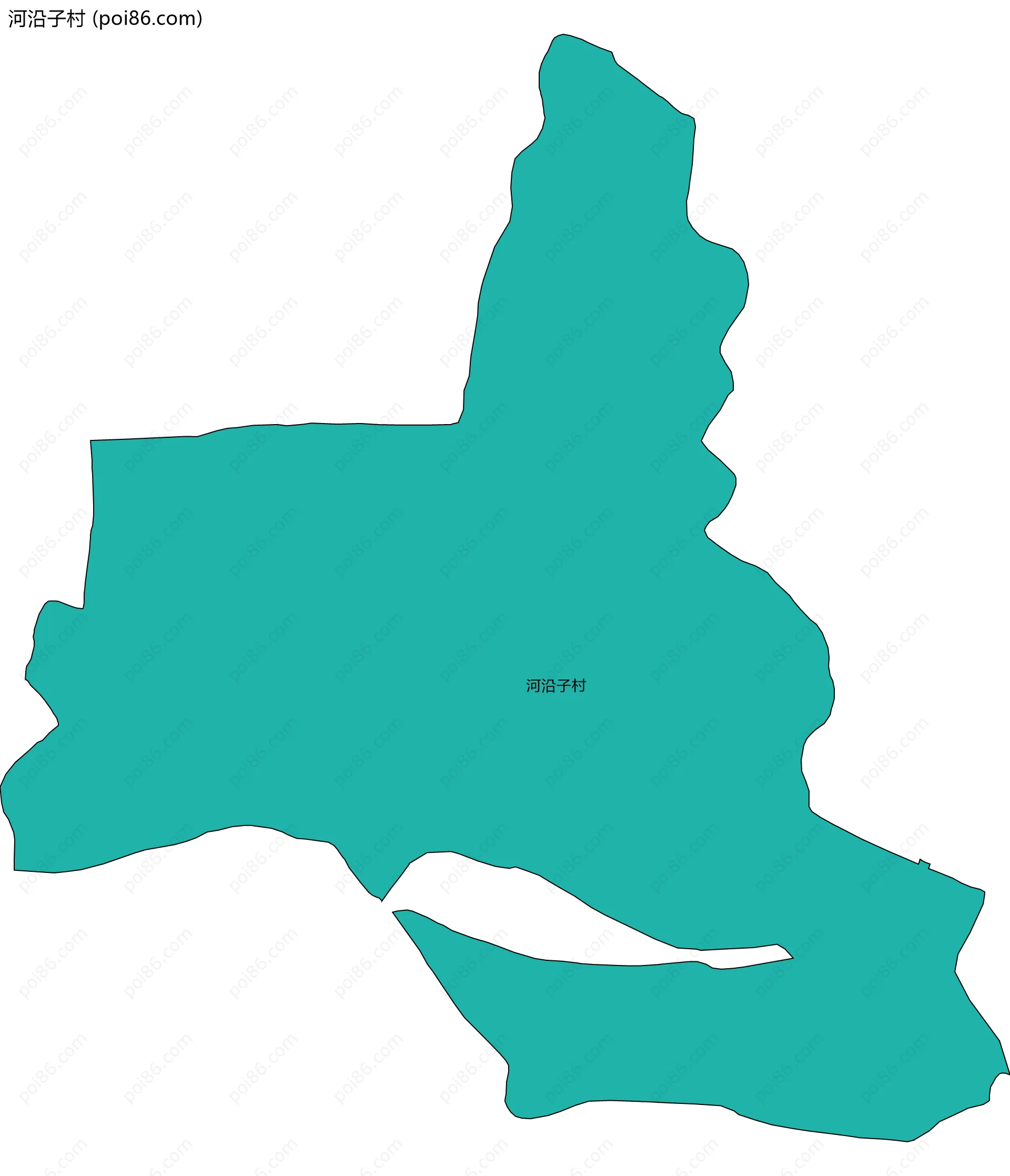 河沿子村边界地图