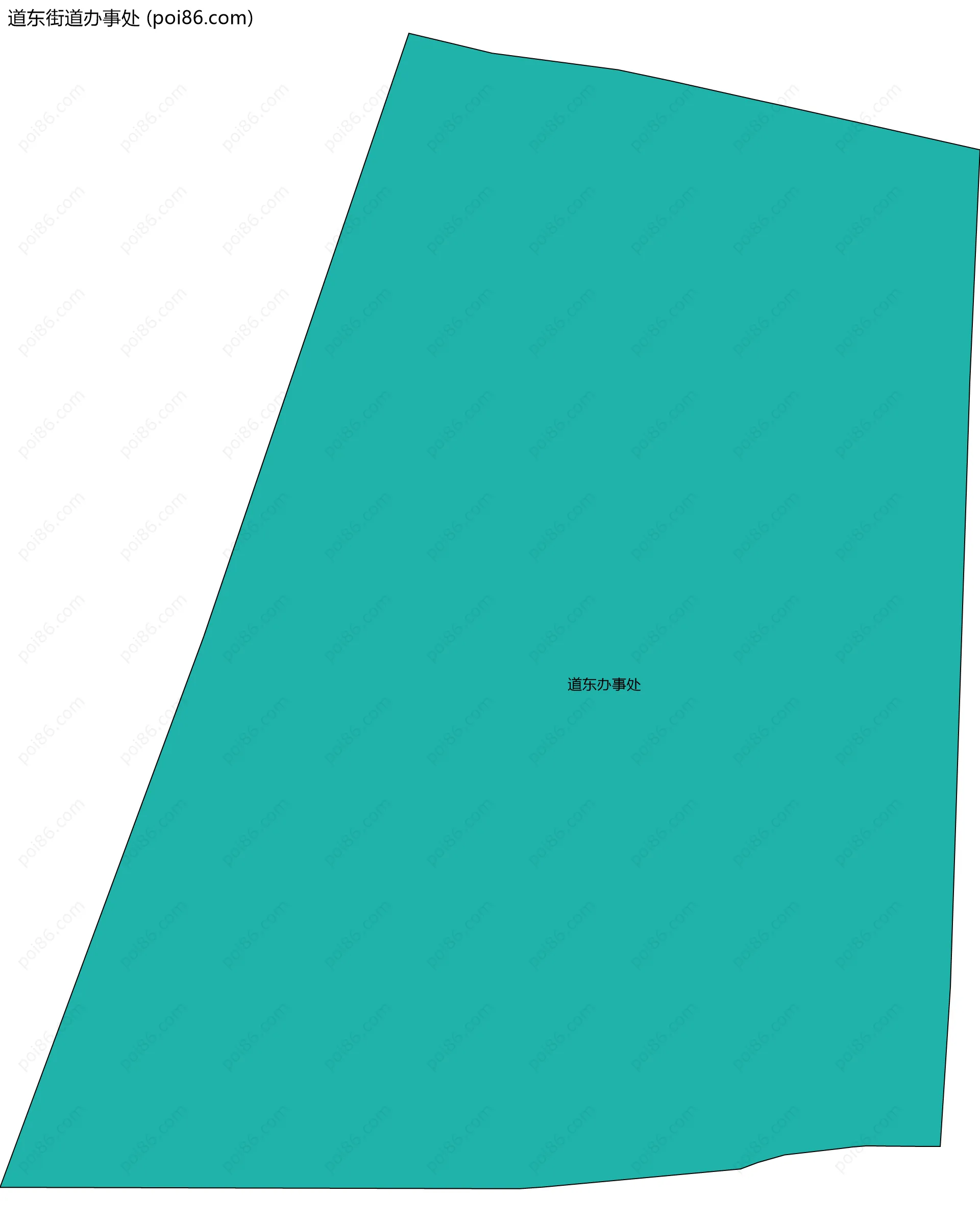 道东街道办事处边界地图(五级行政区划)