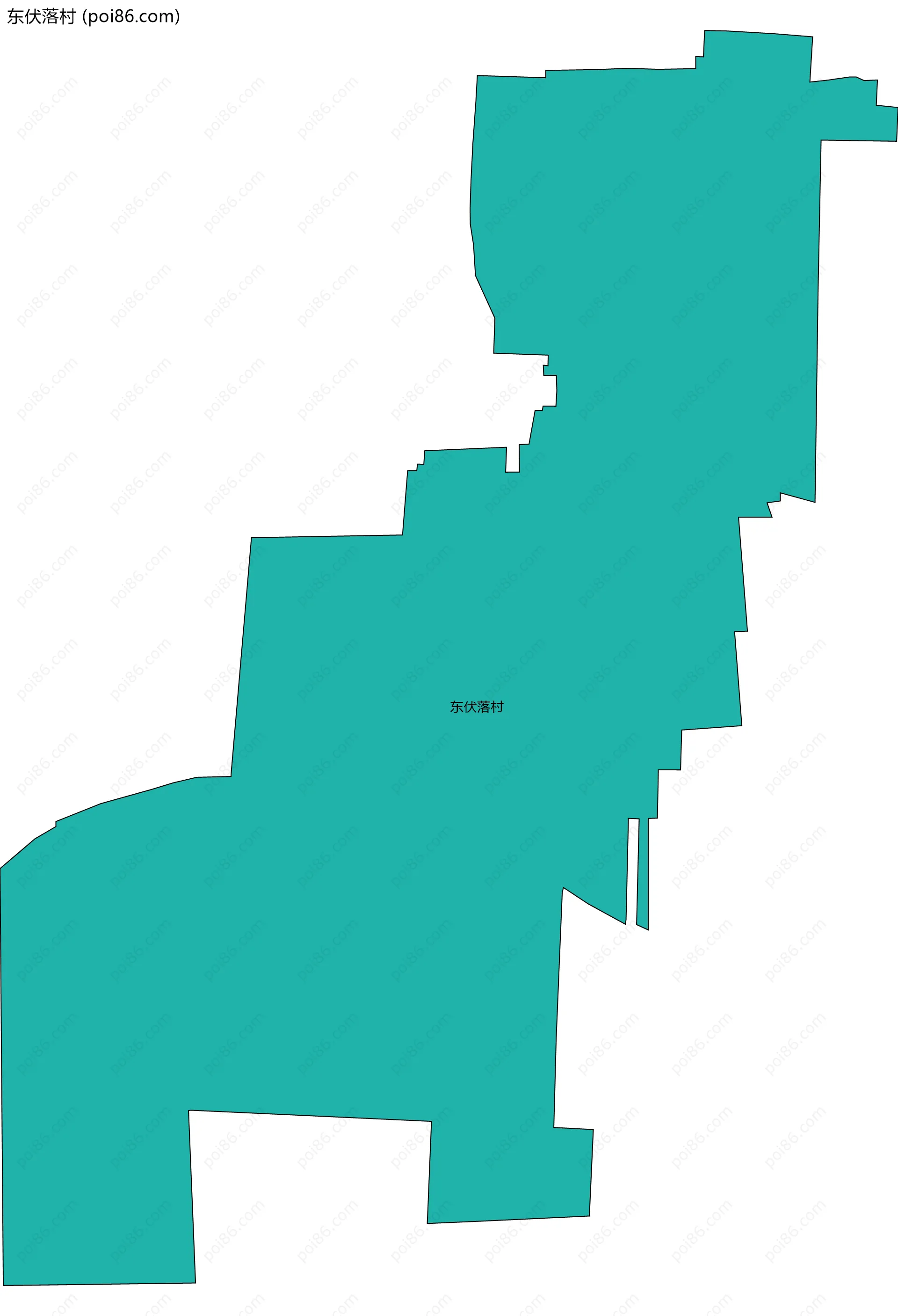 东伏落村边界地图