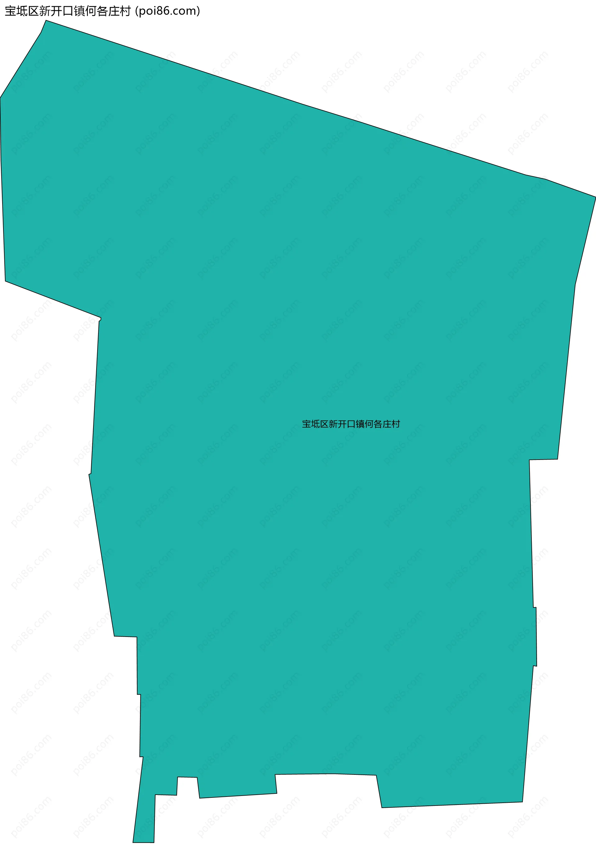 宝坻区新开口镇何各庄村边界地图