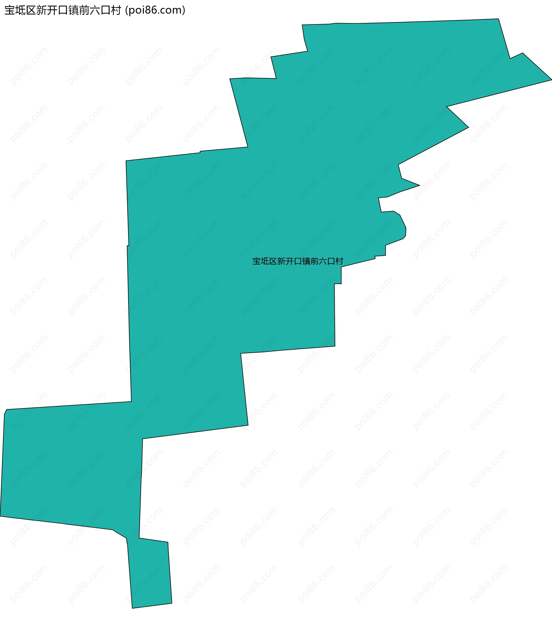 宝坻区新开口镇前六口村边界地图