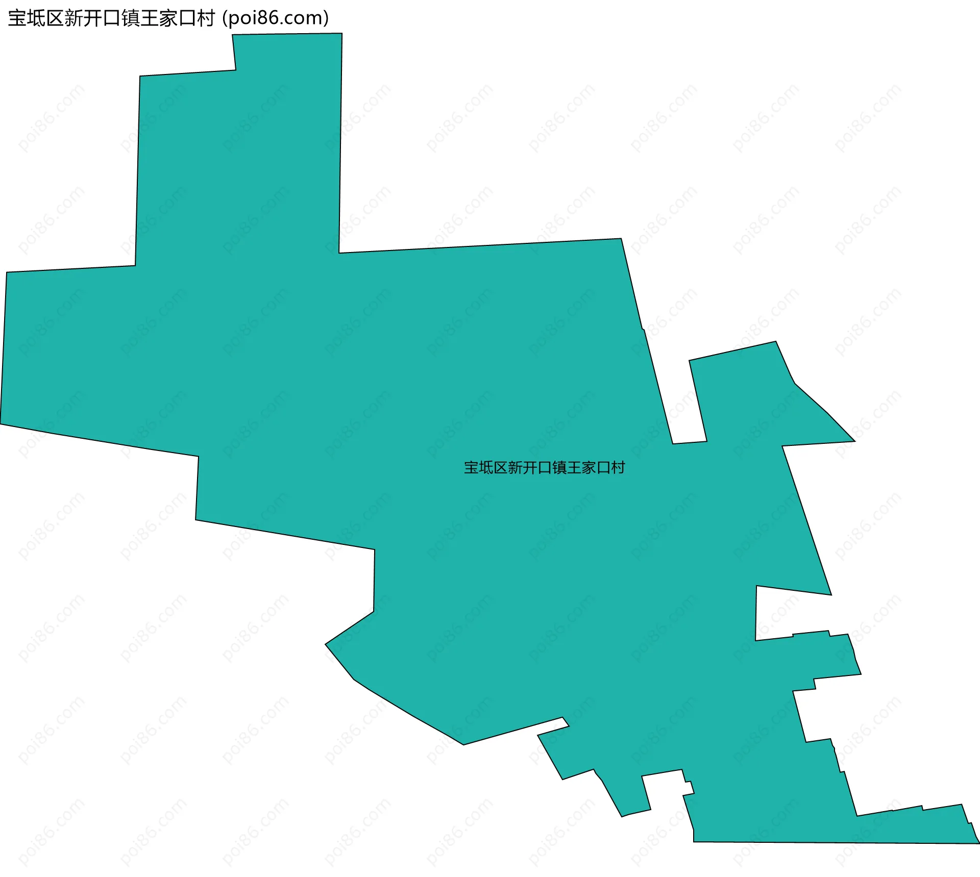 宝坻区新开口镇王家口村边界地图