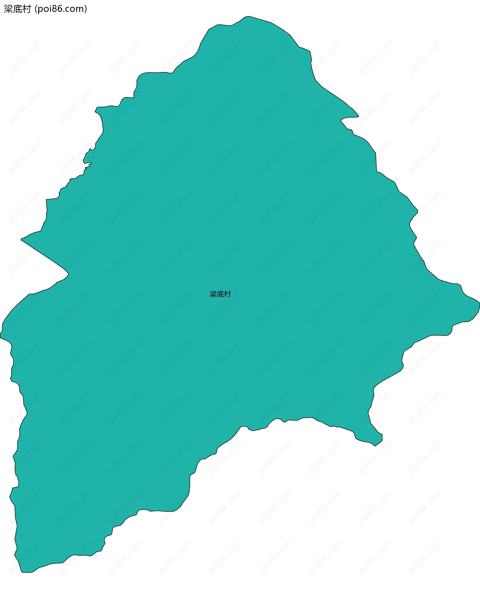 梁底村边界地图